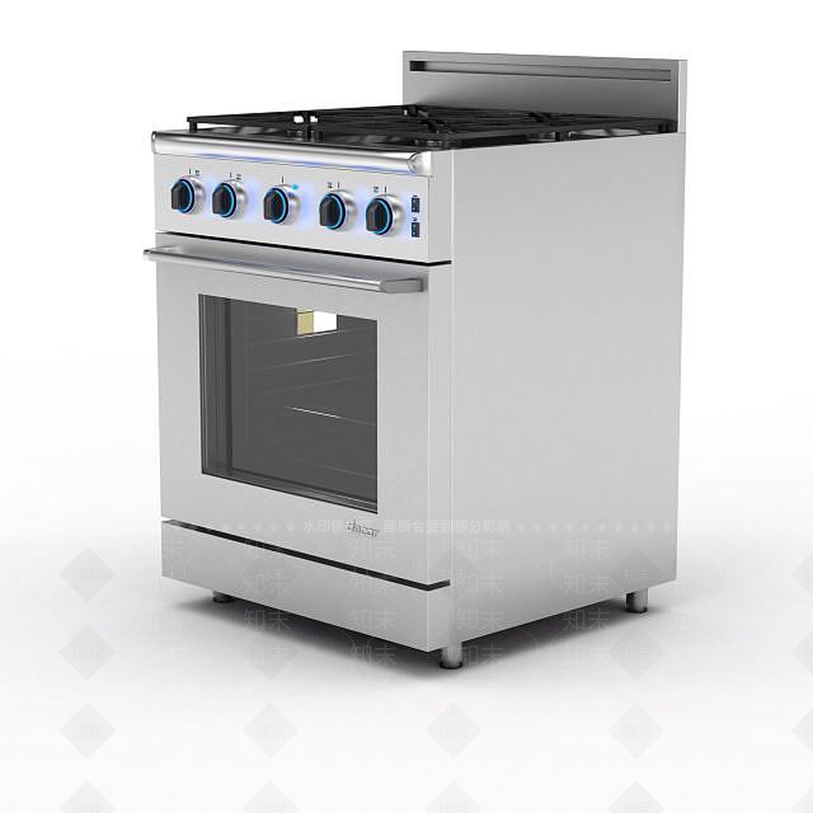现代烤箱3D模型渲染效果图