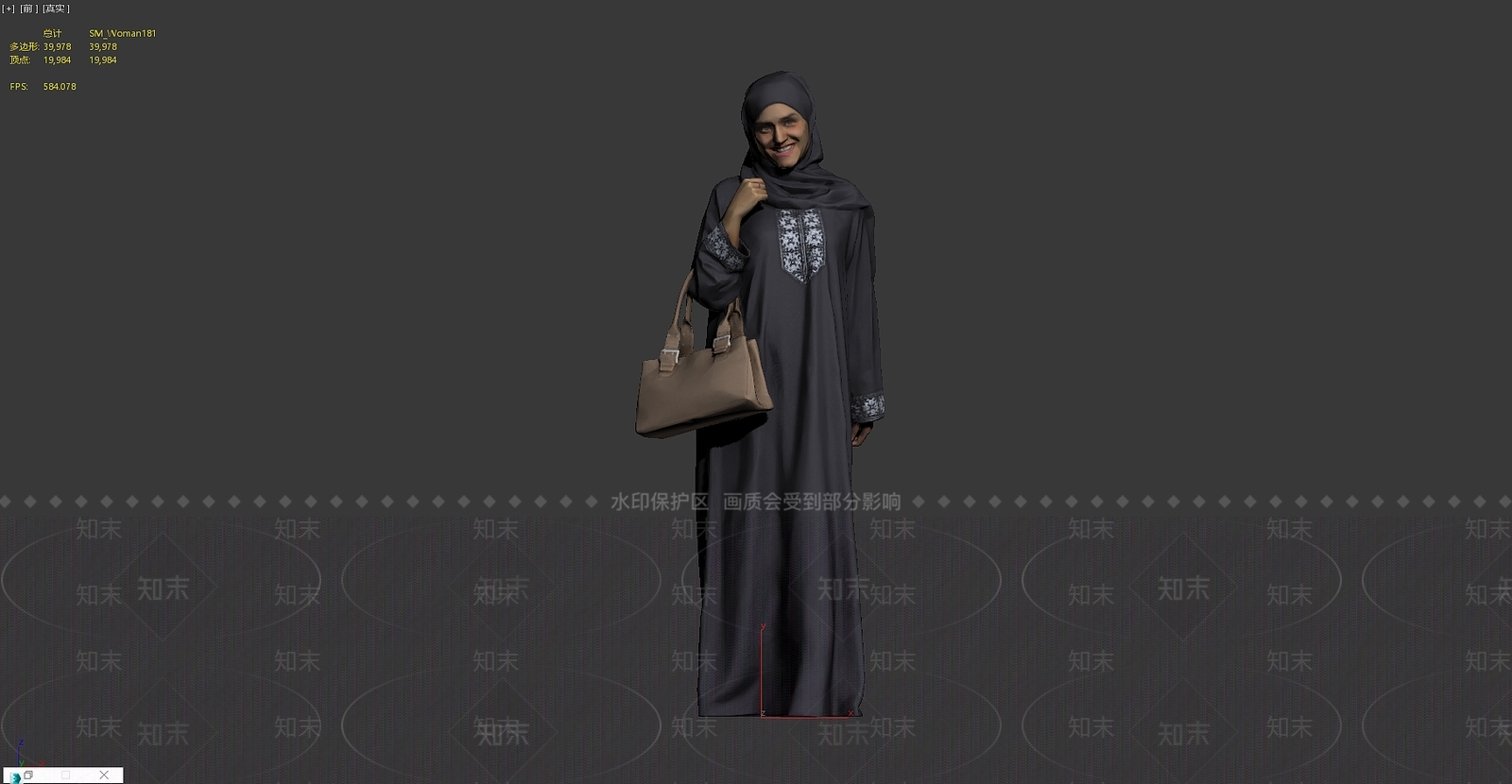 现代民族包头纱的女人3D模型下载【ID:1195780835】