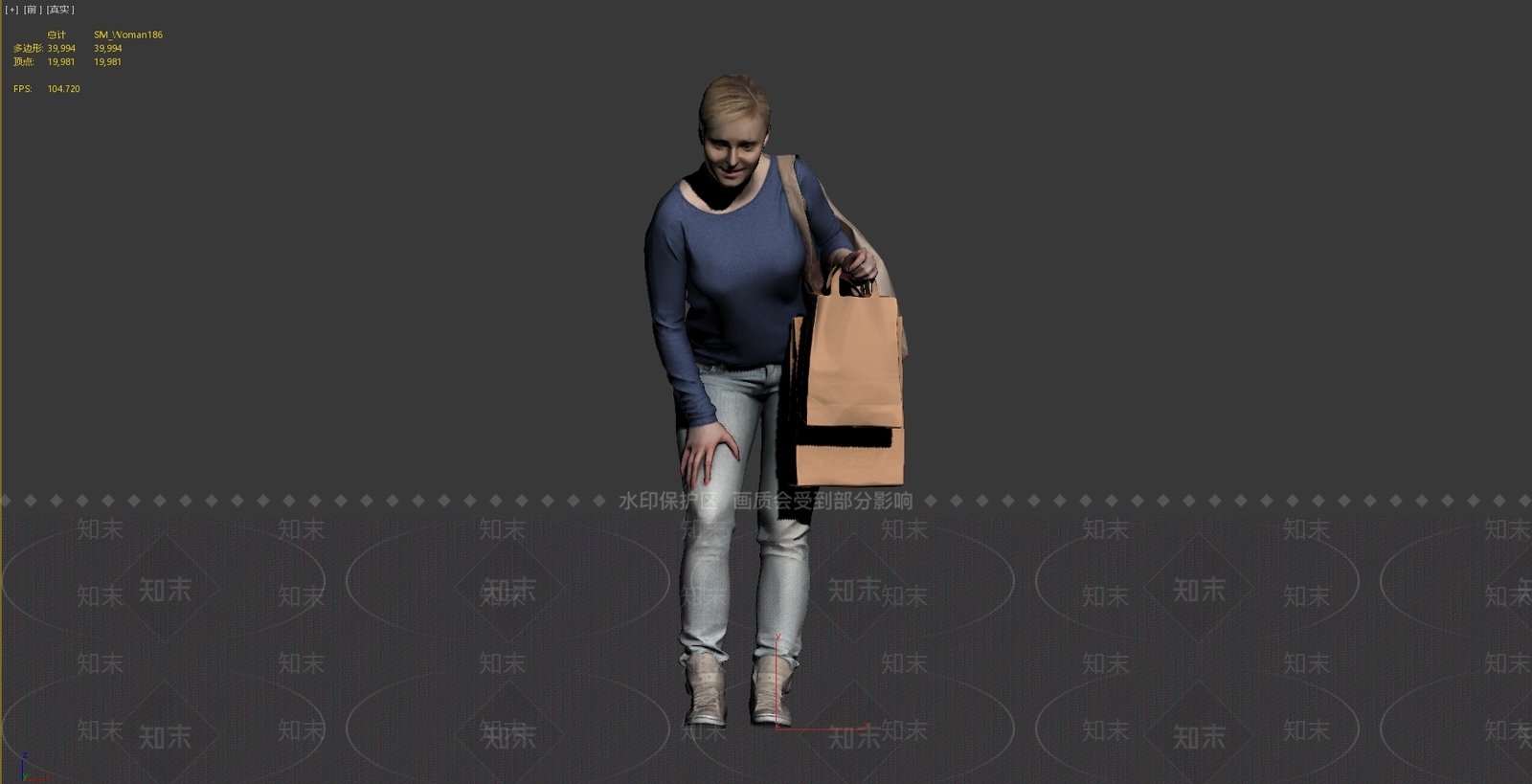 现代购物逛街的女人3D模型下载【ID:1195780955】