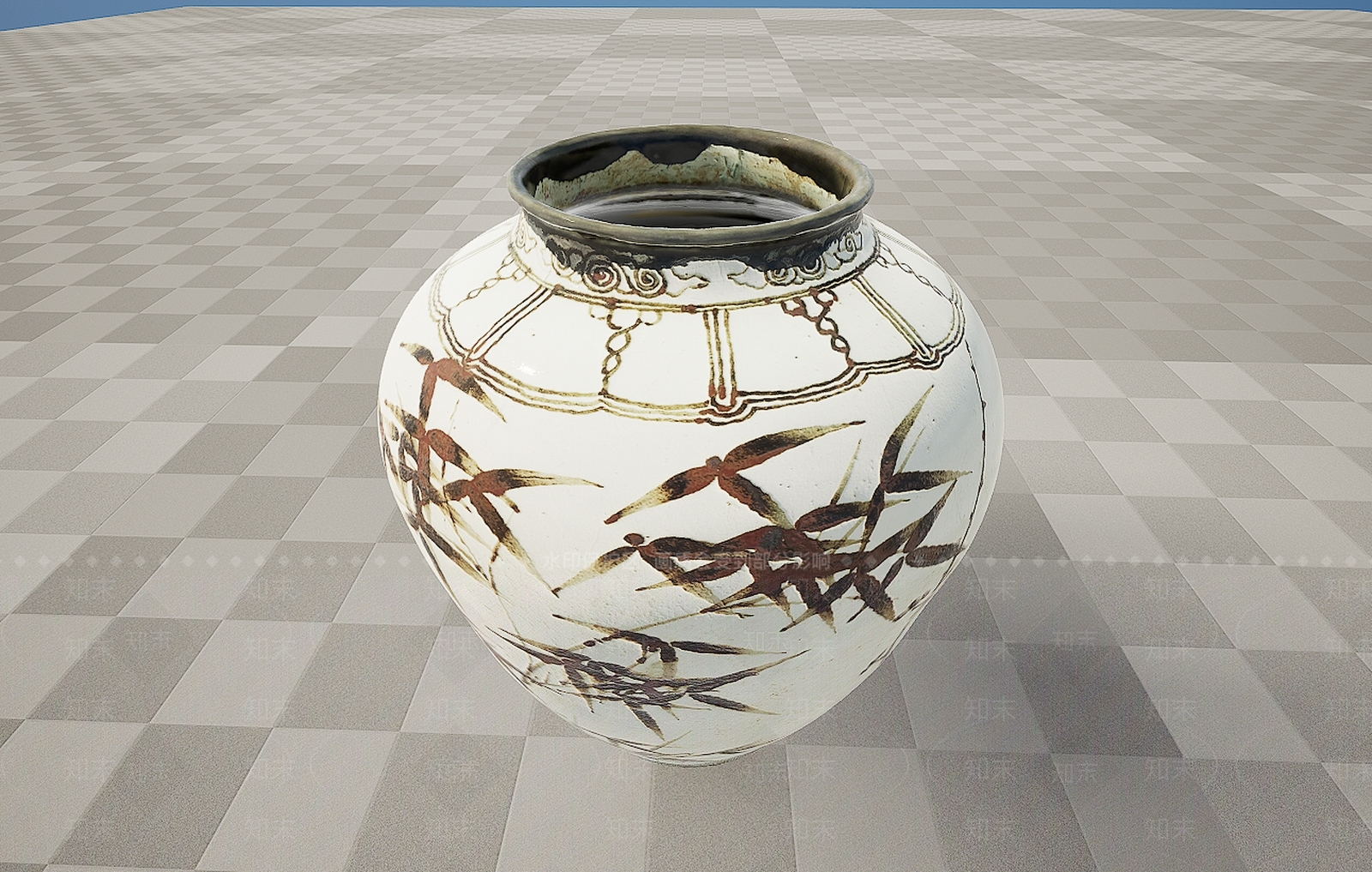 现代文物瓷器陶泥罐3D模型下载【ID:1195781265】