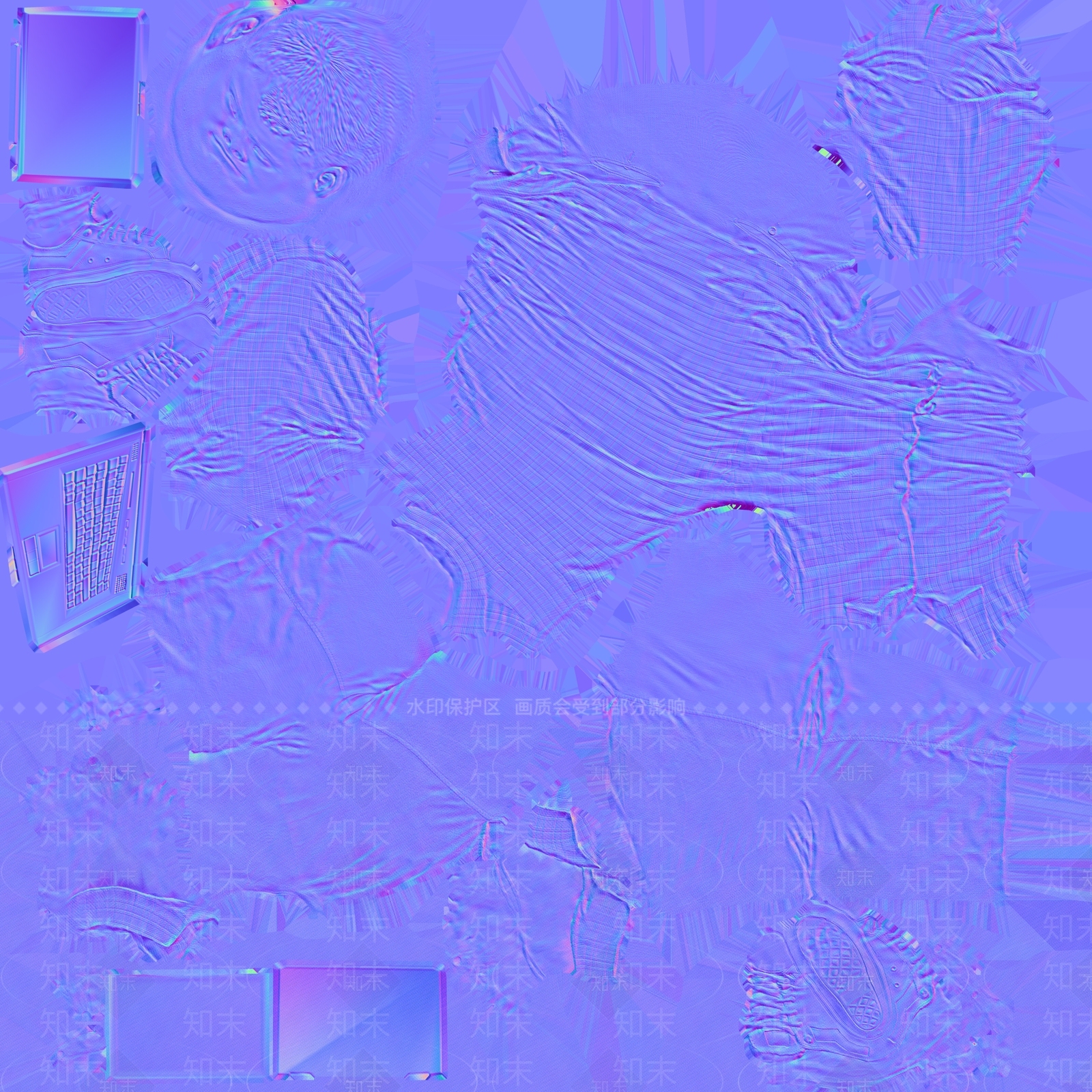 现代坐姿格子衬衫工作男人3D模型下载【ID:1195782001】