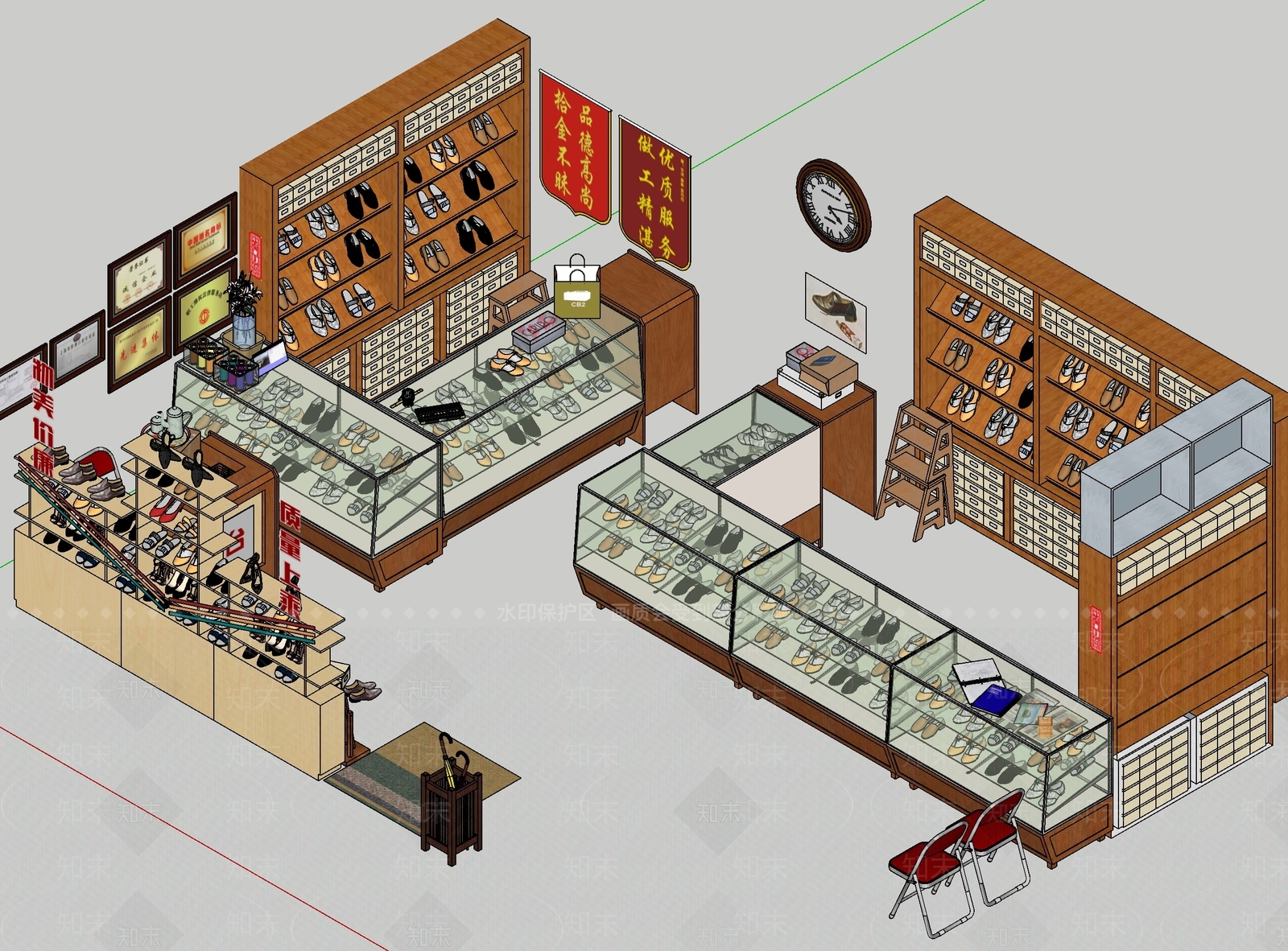 现代复古其他店铺SU模型下载【ID:1195782990】