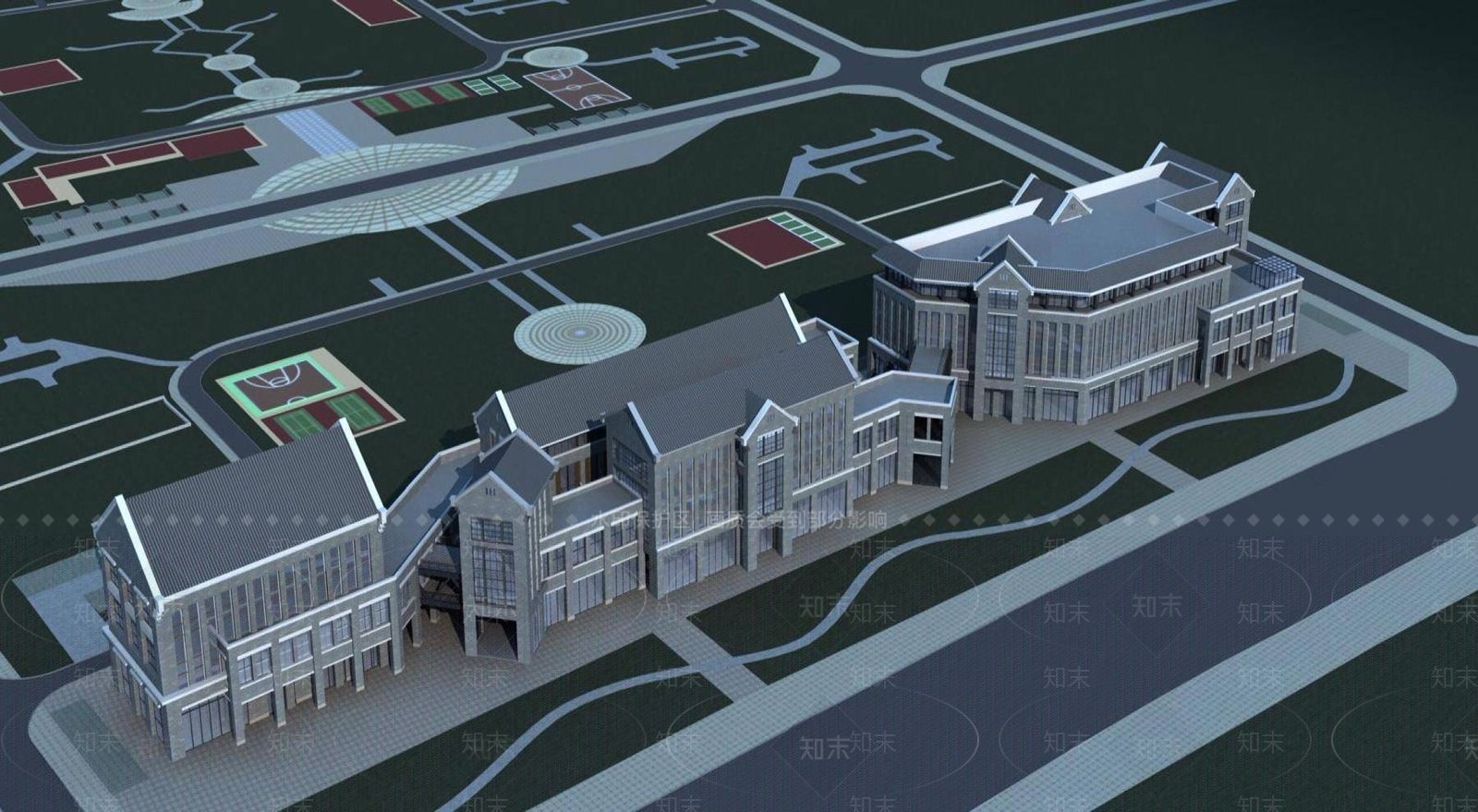 新中式商业街3D模型下载【ID:1195782783】