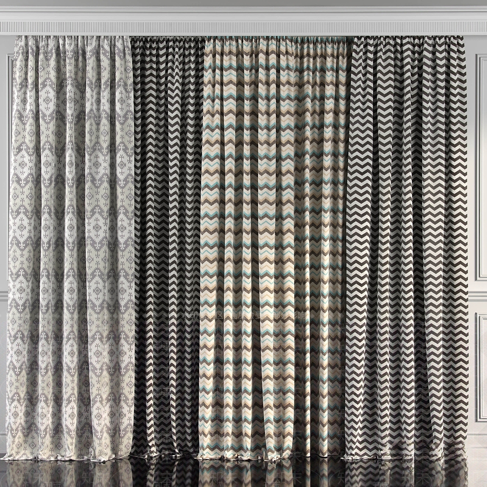 通用窗帘3D模型下载【ID:1195782913】