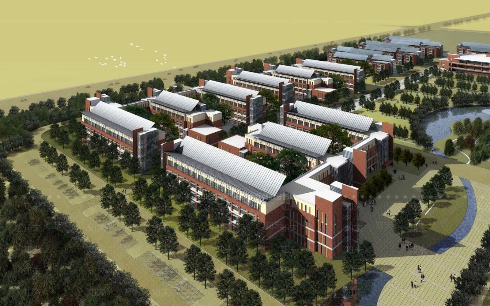 现代学校外观3D模型下载【ID:1195783126】
