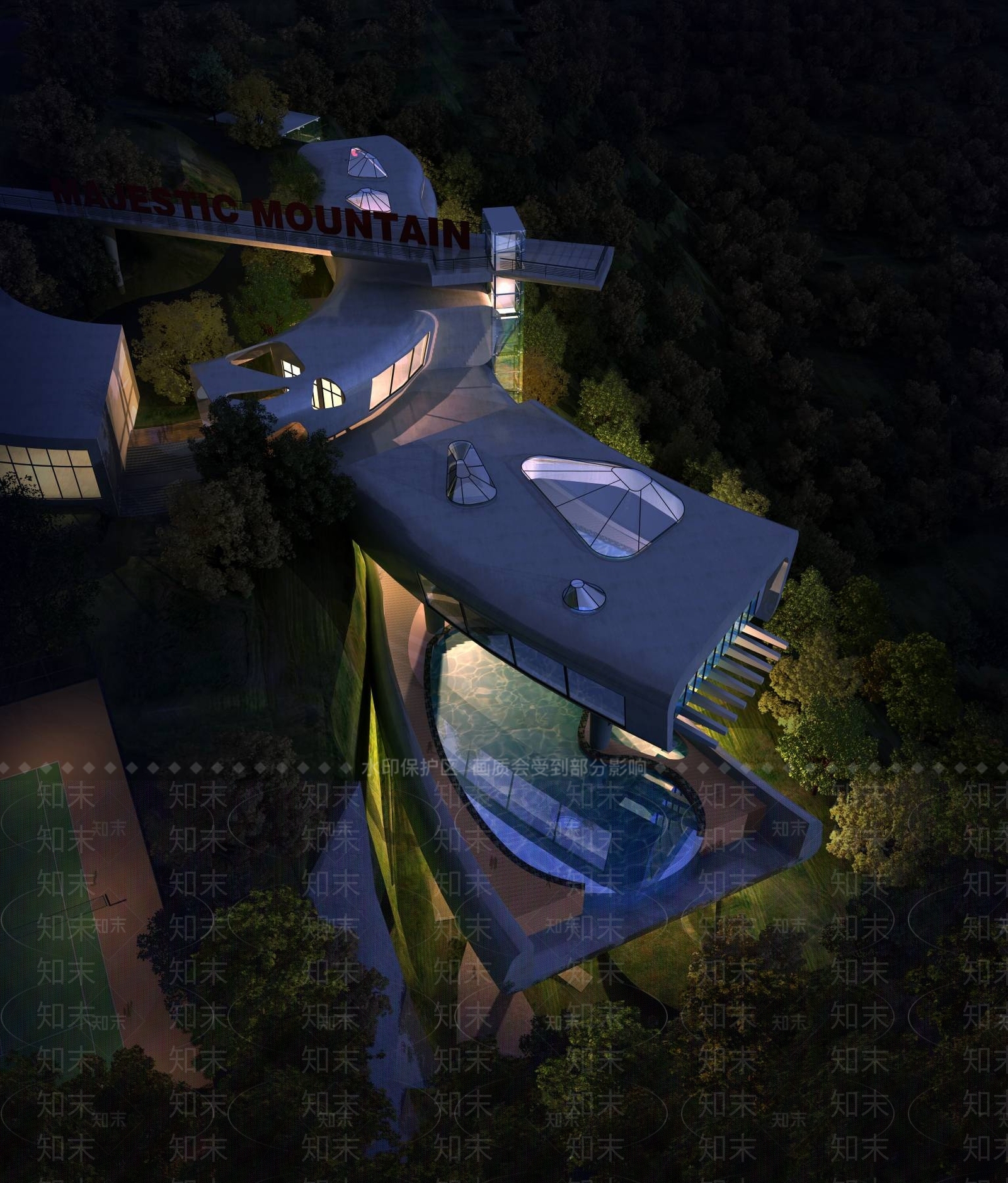 现代酒店外观3D模型下载【ID:1195784002】