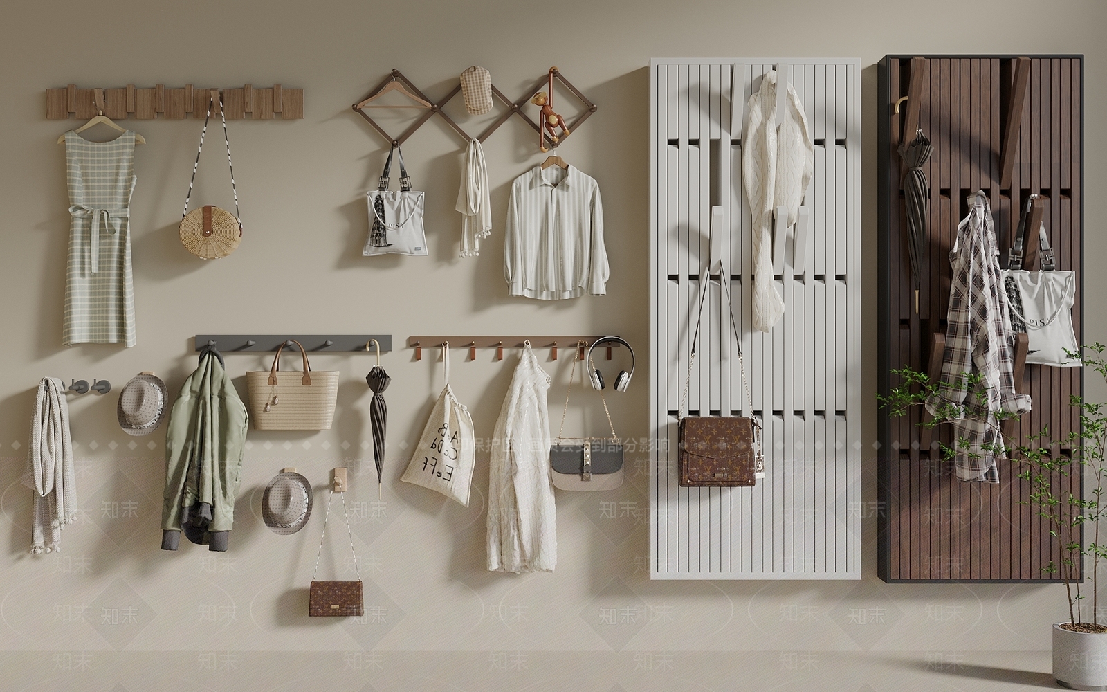 现代中古衣架3D模型下载【ID:1195787737】