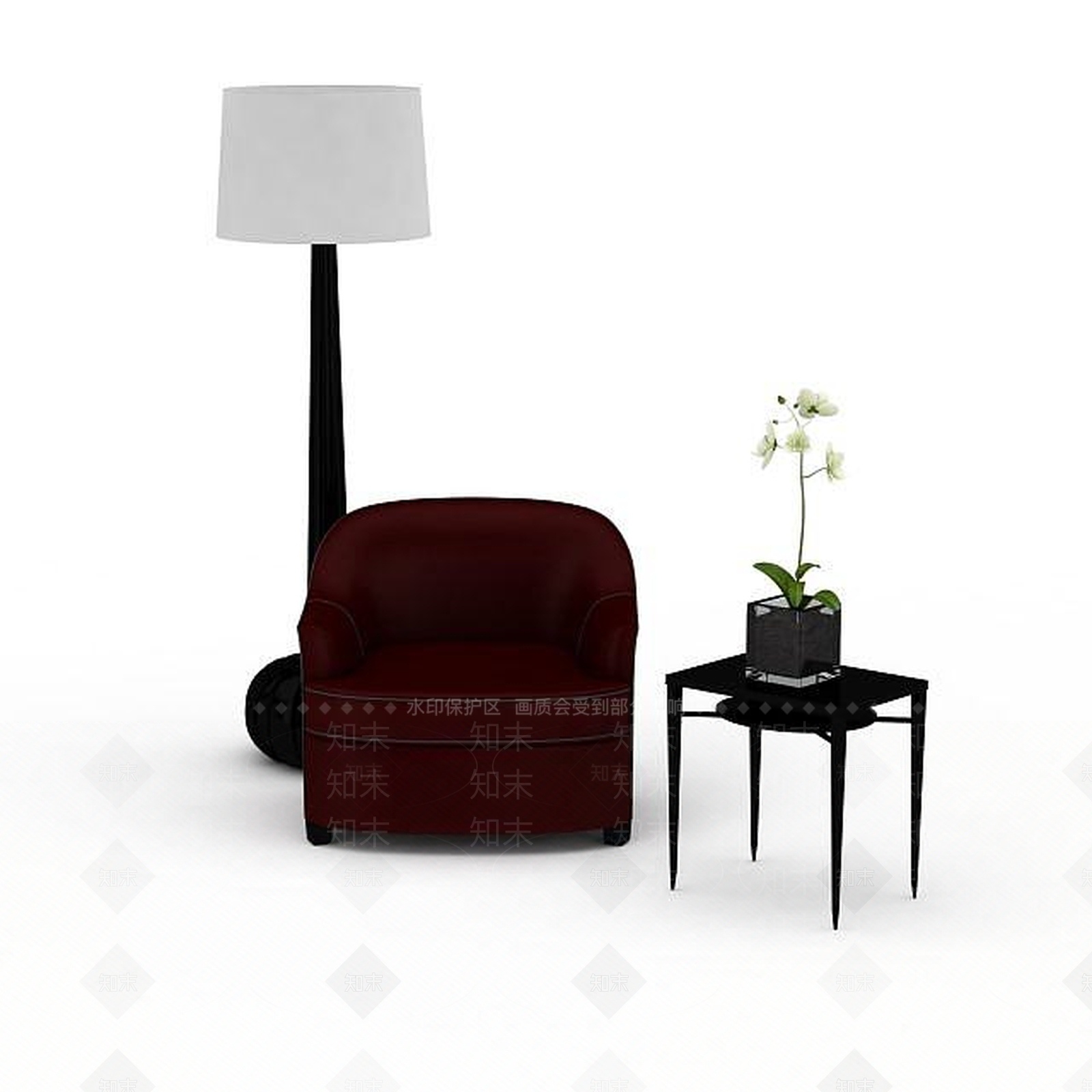 现代双人沙发3D模型下载【ID:1195799687】
