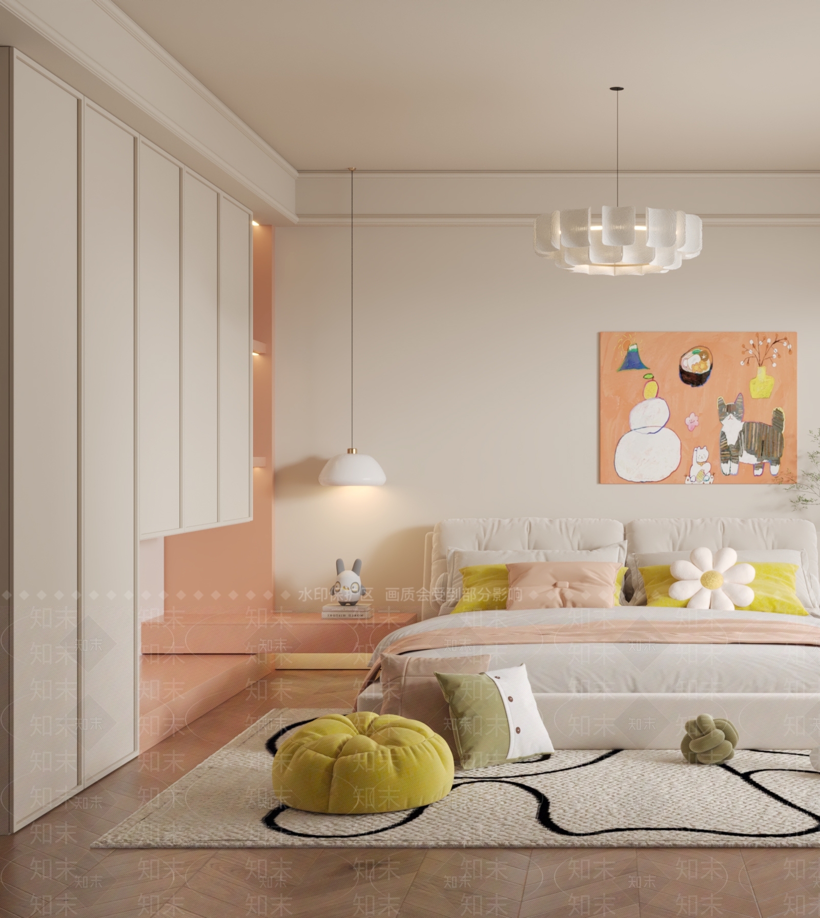现代女孩房3D模型下载【ID:1195804032】