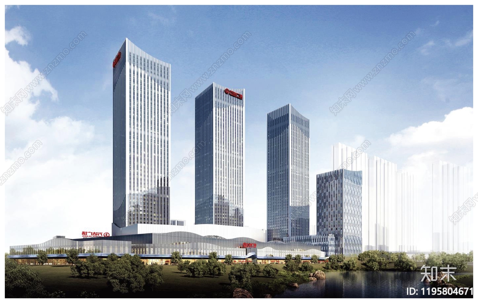现代办公楼建筑施工图下载【ID:1195804671】