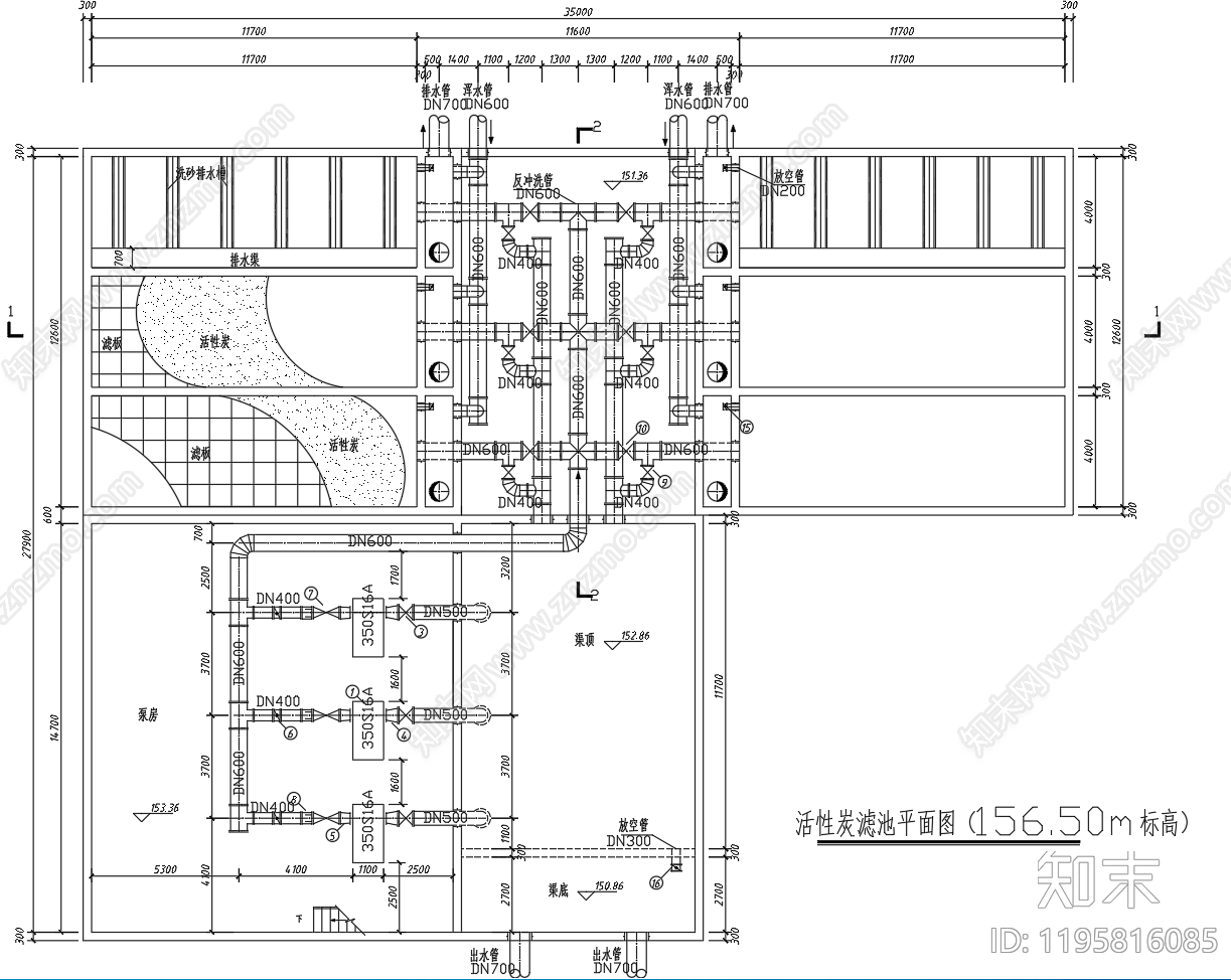 水处理cad施工图下载【ID:1195816085】
