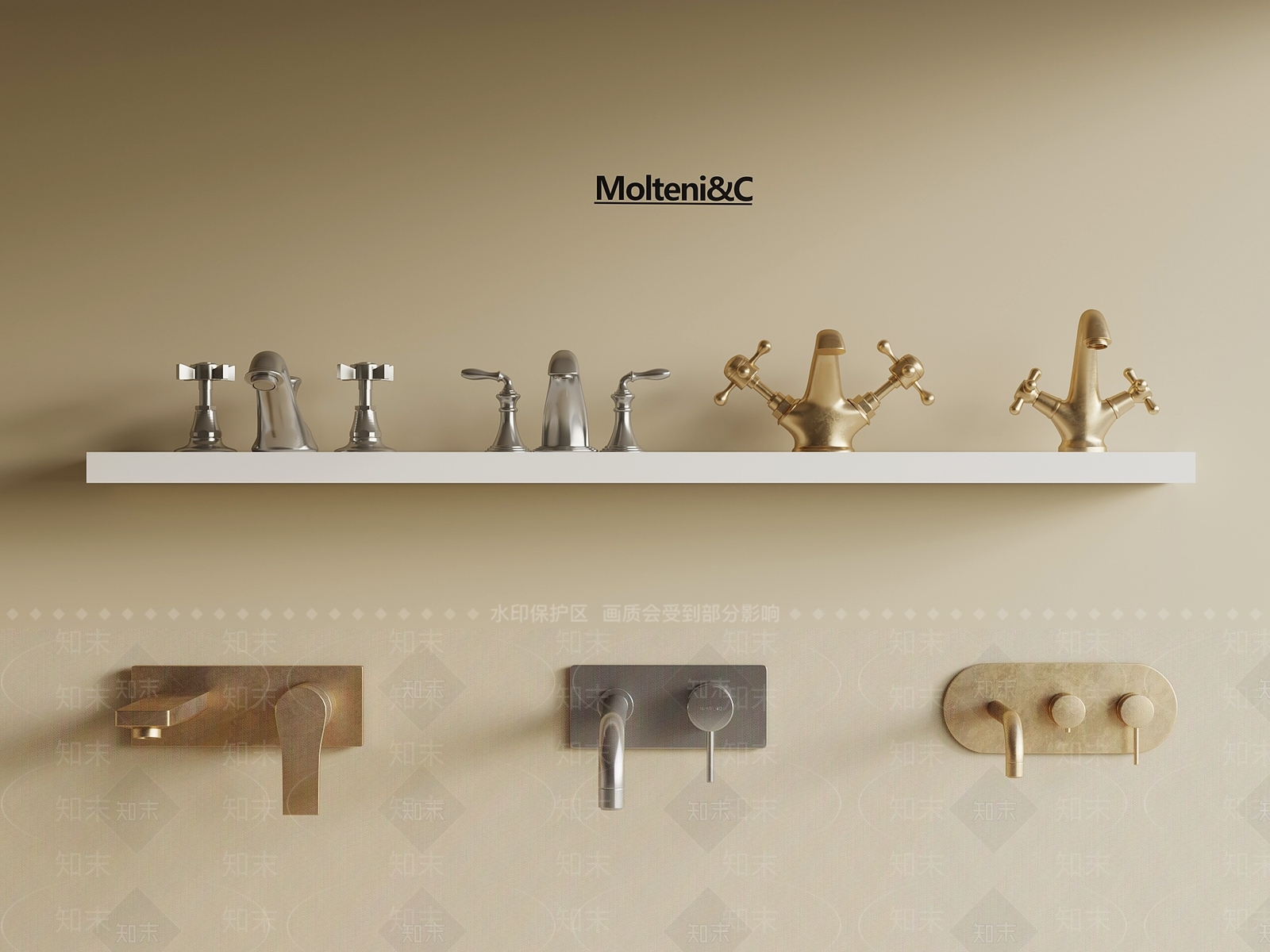 现代欧式水龙头3D模型下载【ID:1195816692】