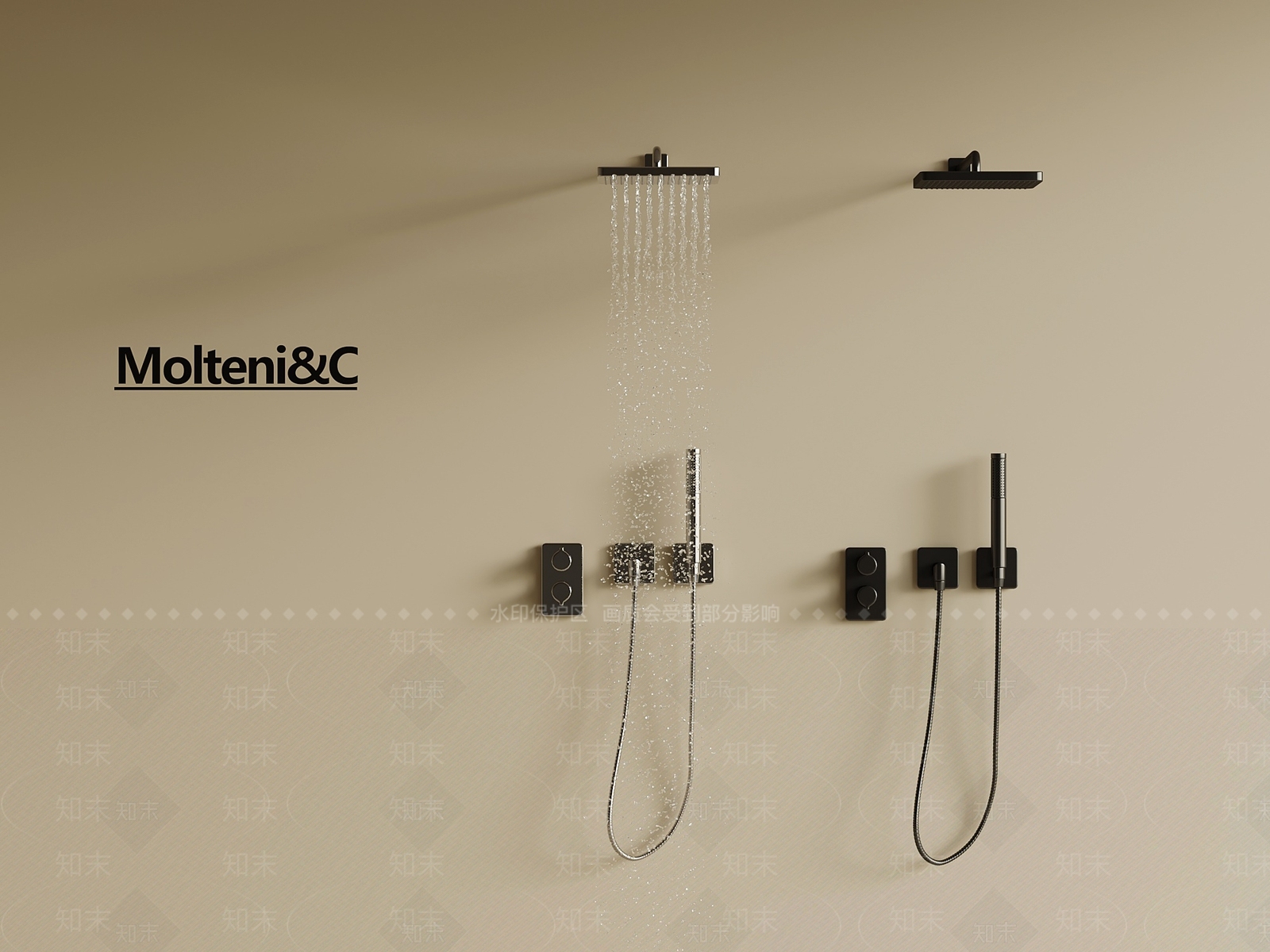 淋浴花洒SU模型下载【ID:1195817625】