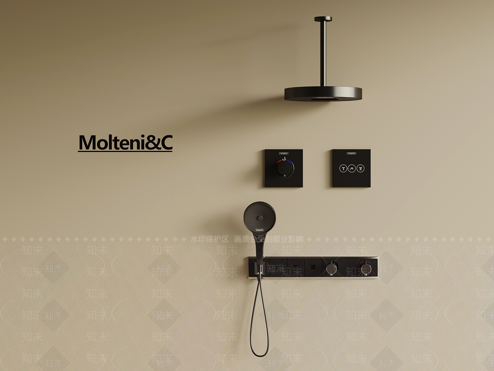 淋浴花洒SU模型下载【ID:1195817943】