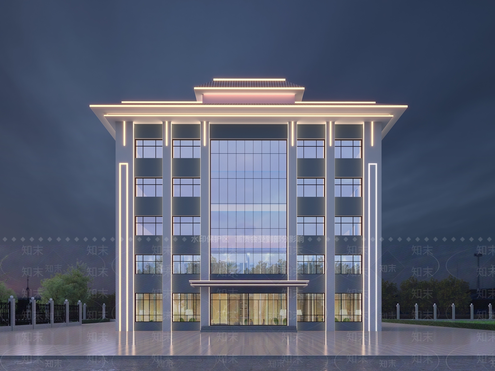 现代办公楼3D模型下载【ID:1195819272】