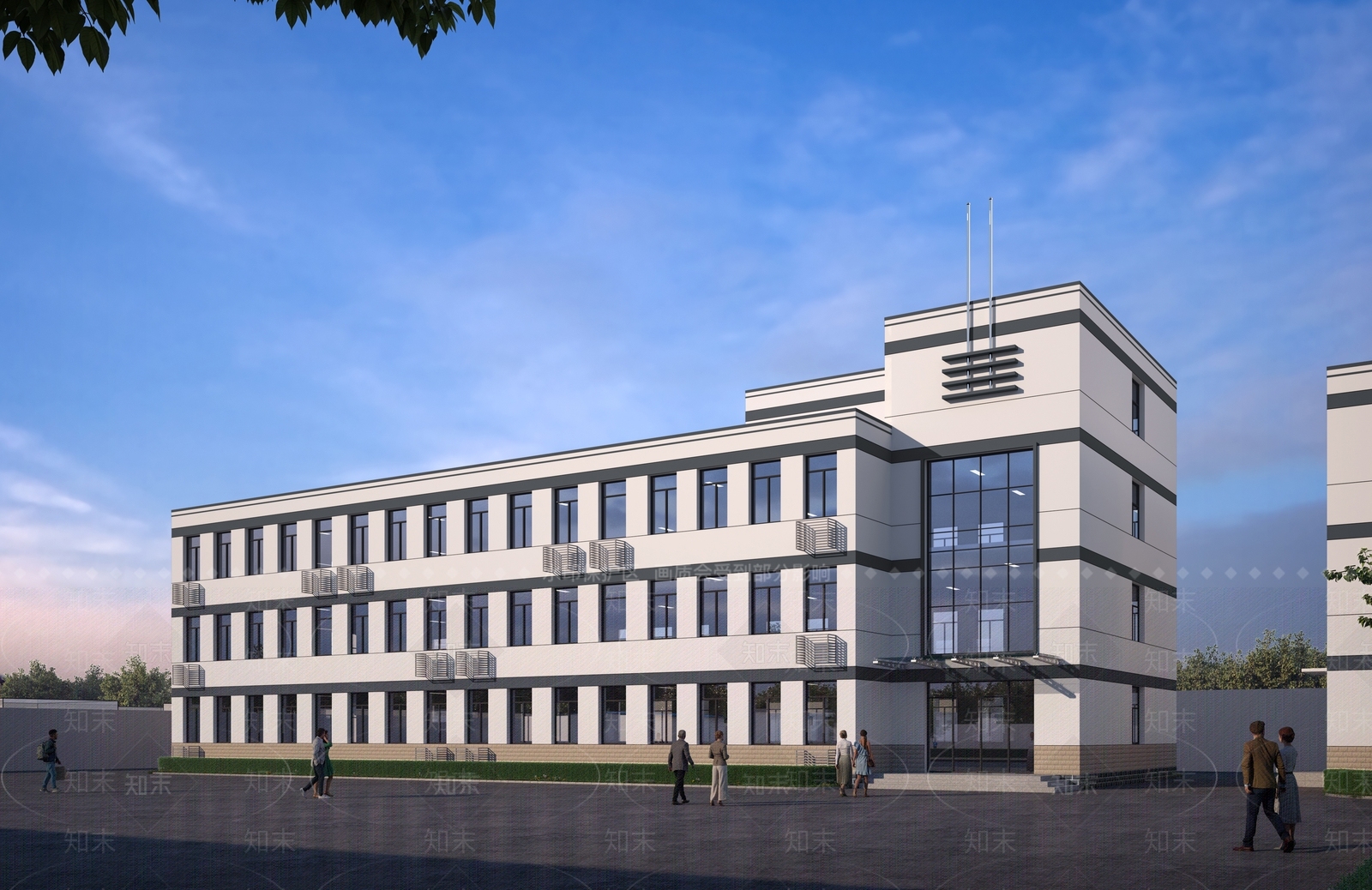 现代学校外观3D模型下载【ID:1195821481】