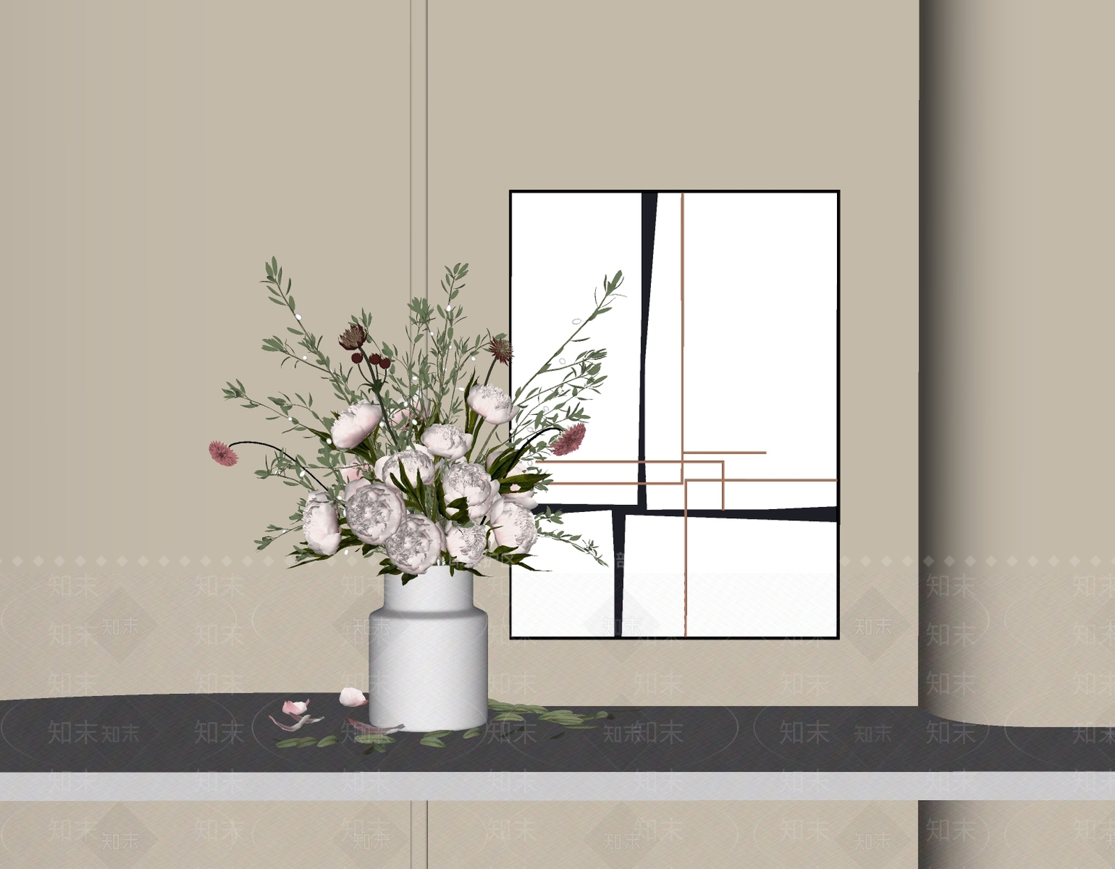 现代花艺SU模型下载【ID:1195819948】