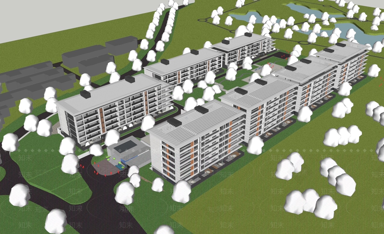 现代多层住宅SU模型下载【ID:1195820702】