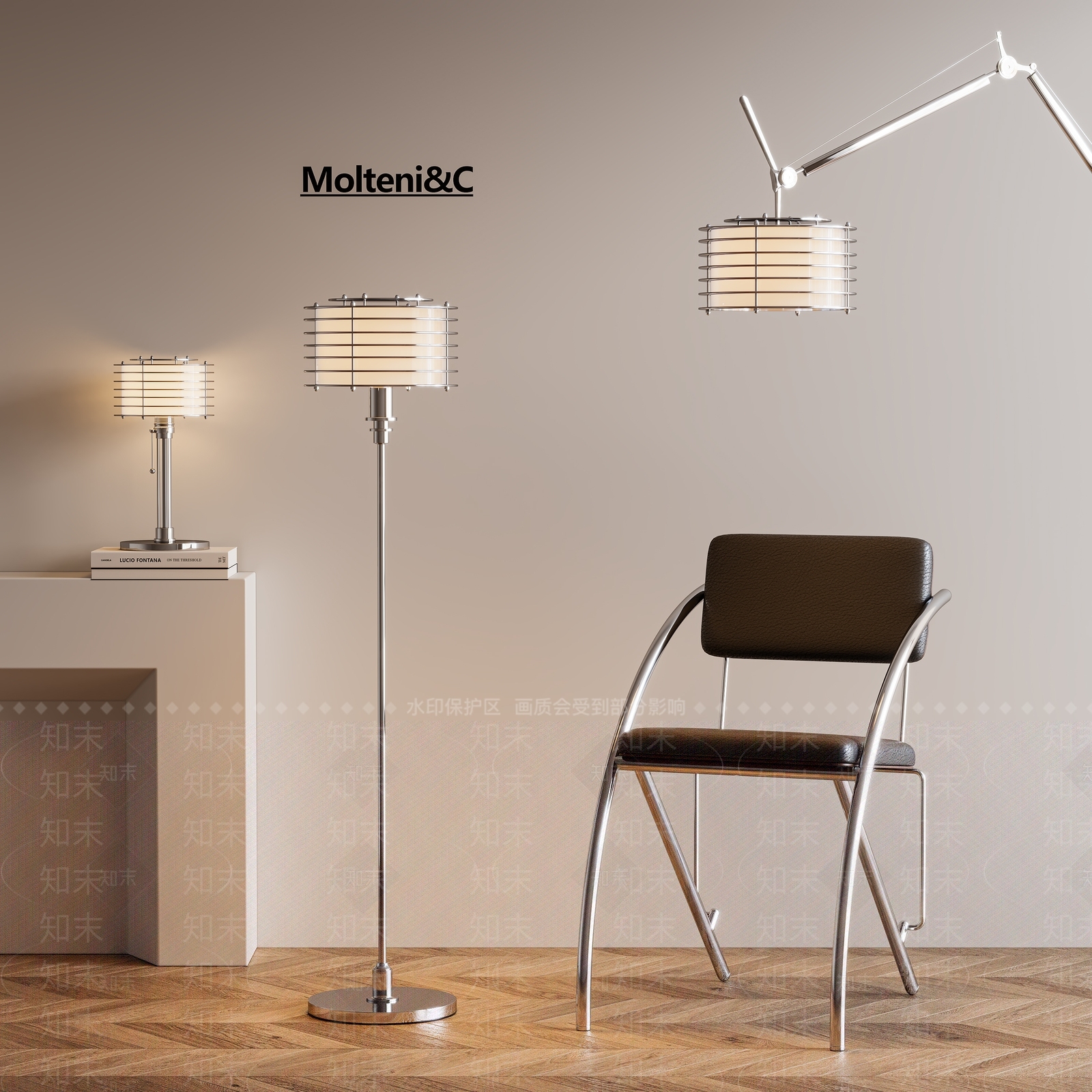 现代简约灯具组合3D模型下载【ID:1195821671】