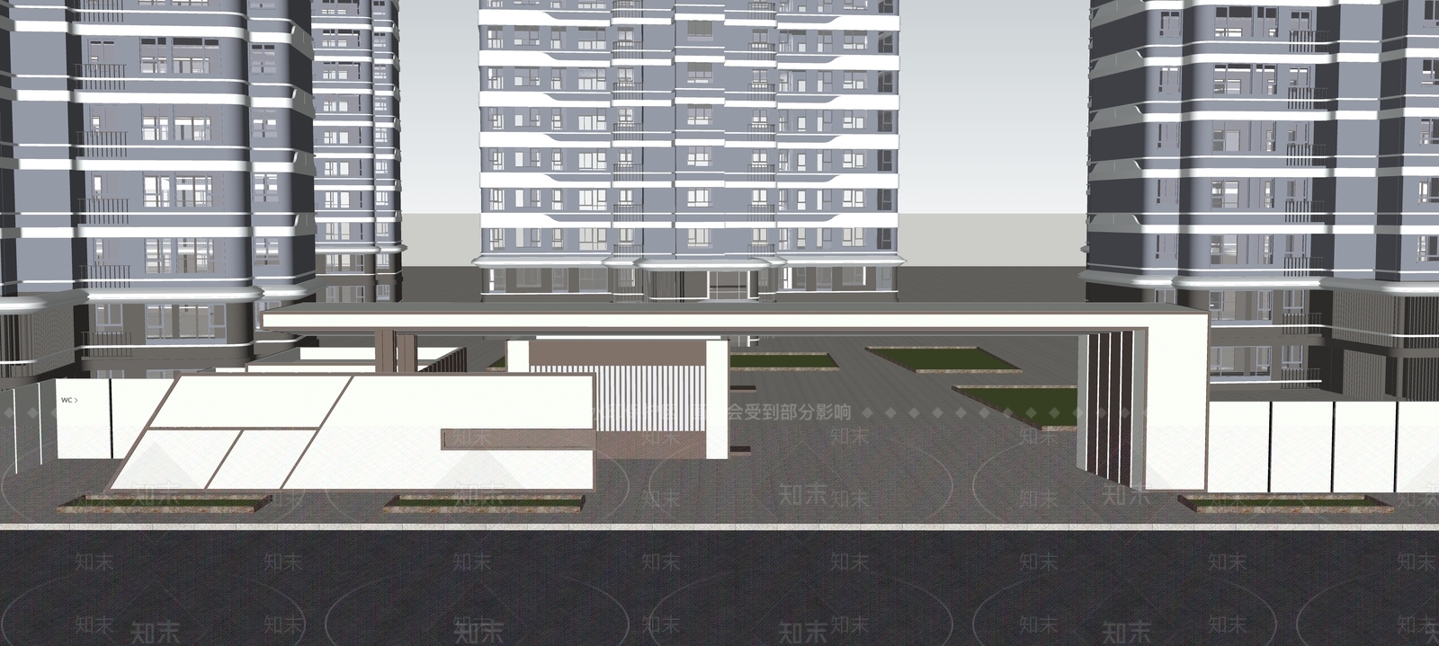 现代入口大门SU模型下载【ID:1195821558】