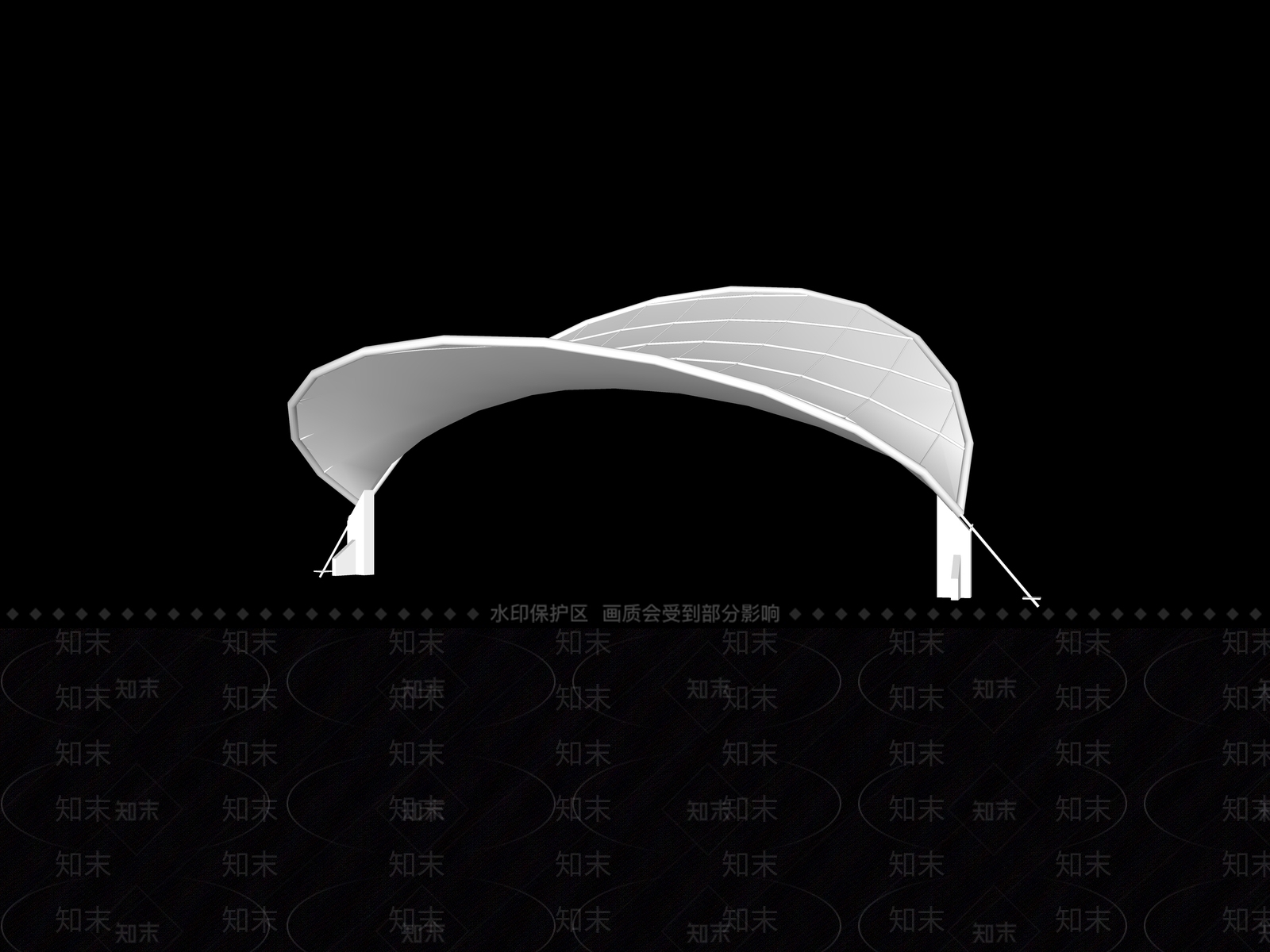现代张拉膜SU模型下载【ID:1195824868】