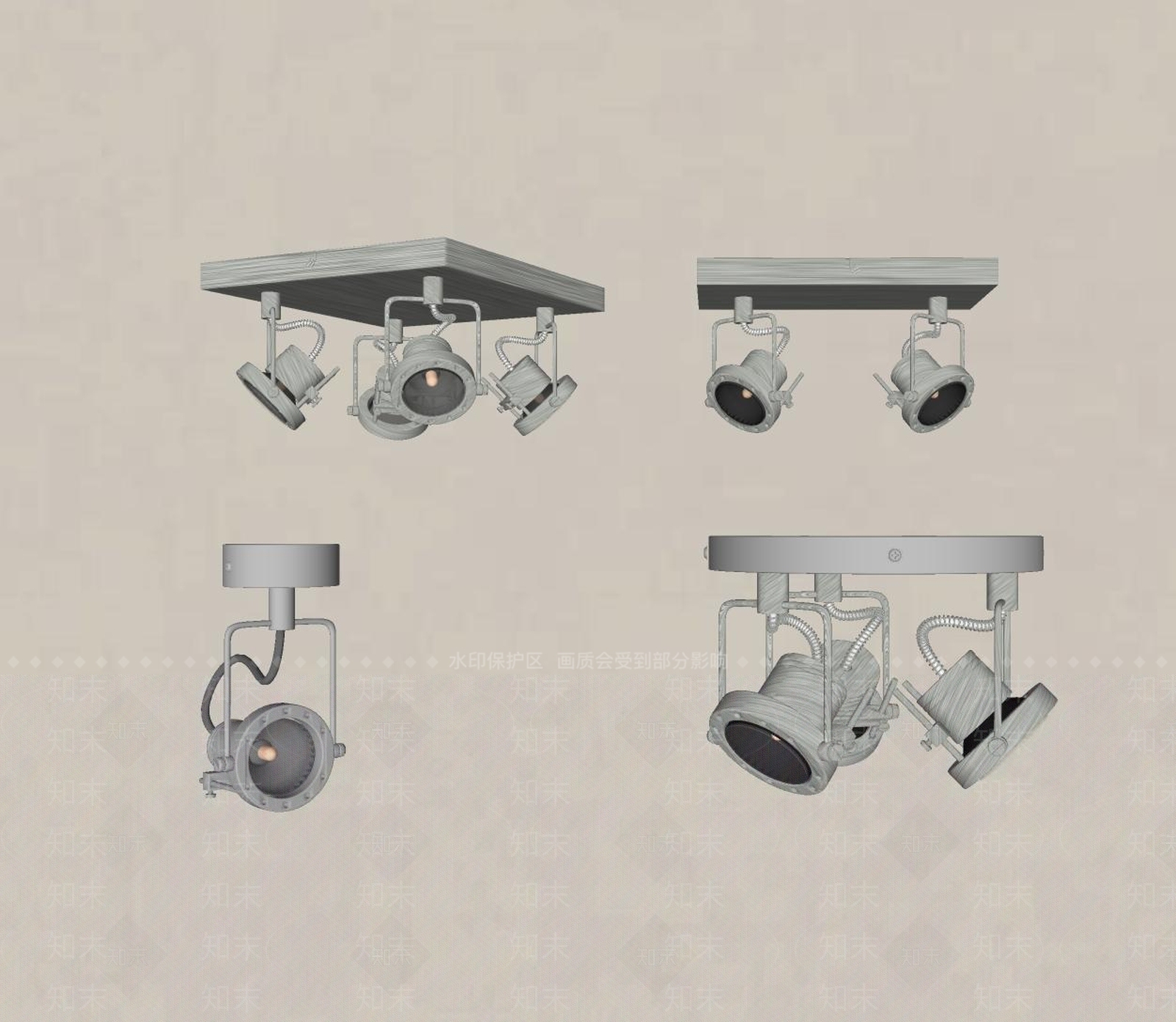 现代工业灯具组合SU模型下载【ID:1195824926】