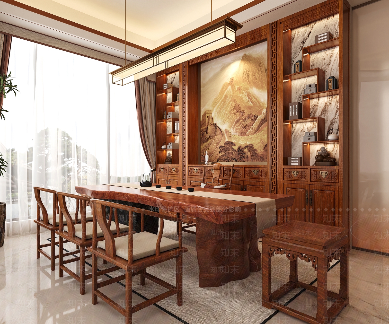 中式新中式茶室3D模型下载【ID:1195825082】