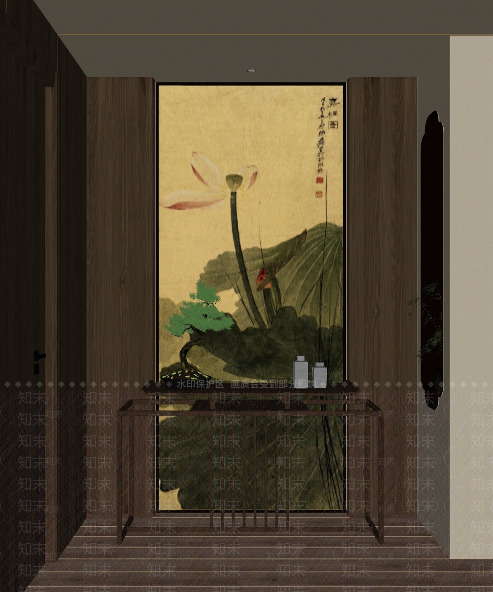 新中式中古玄关SU模型下载【ID:1195825428】