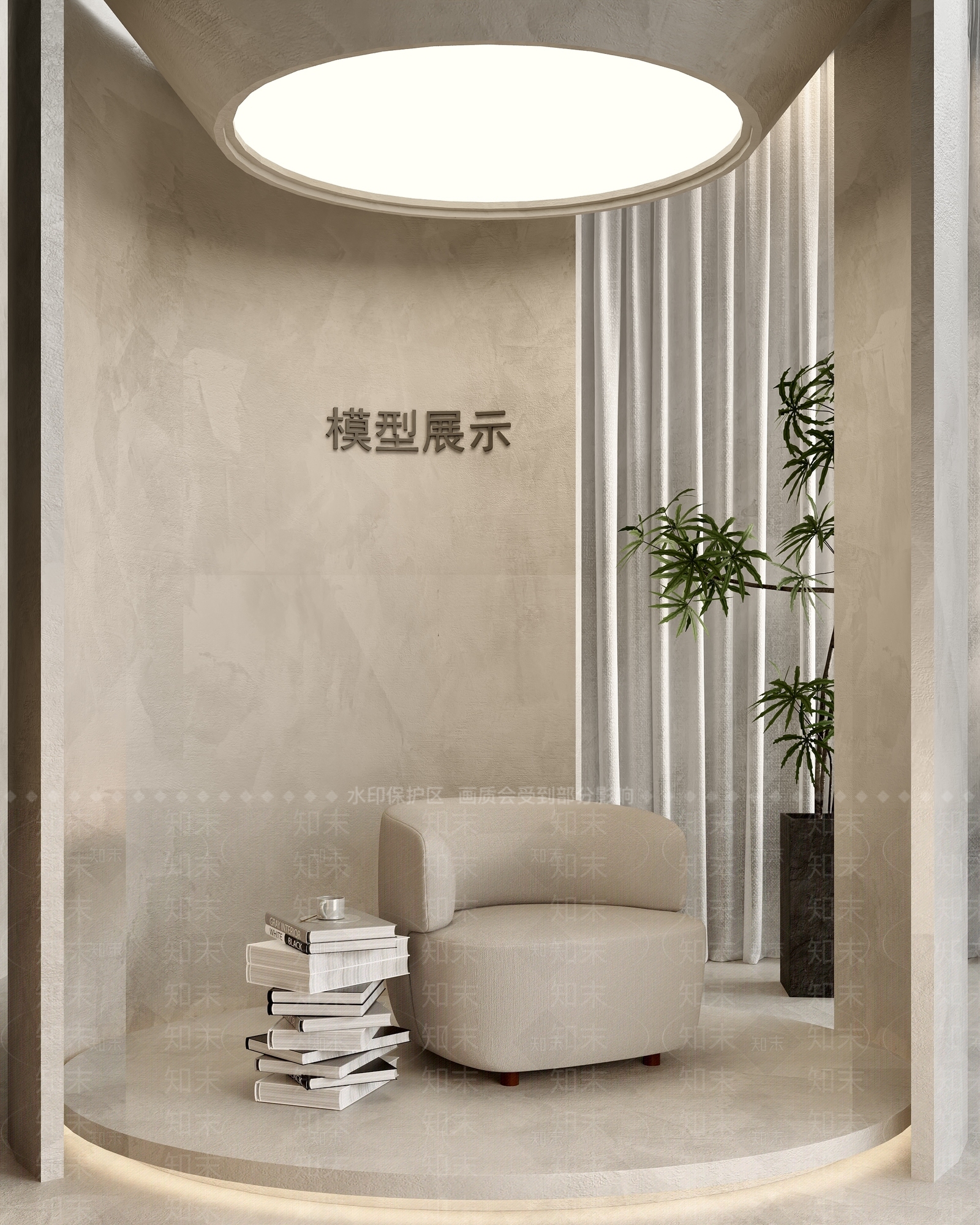 现代简约单人沙发3D模型下载【ID:1195826385】