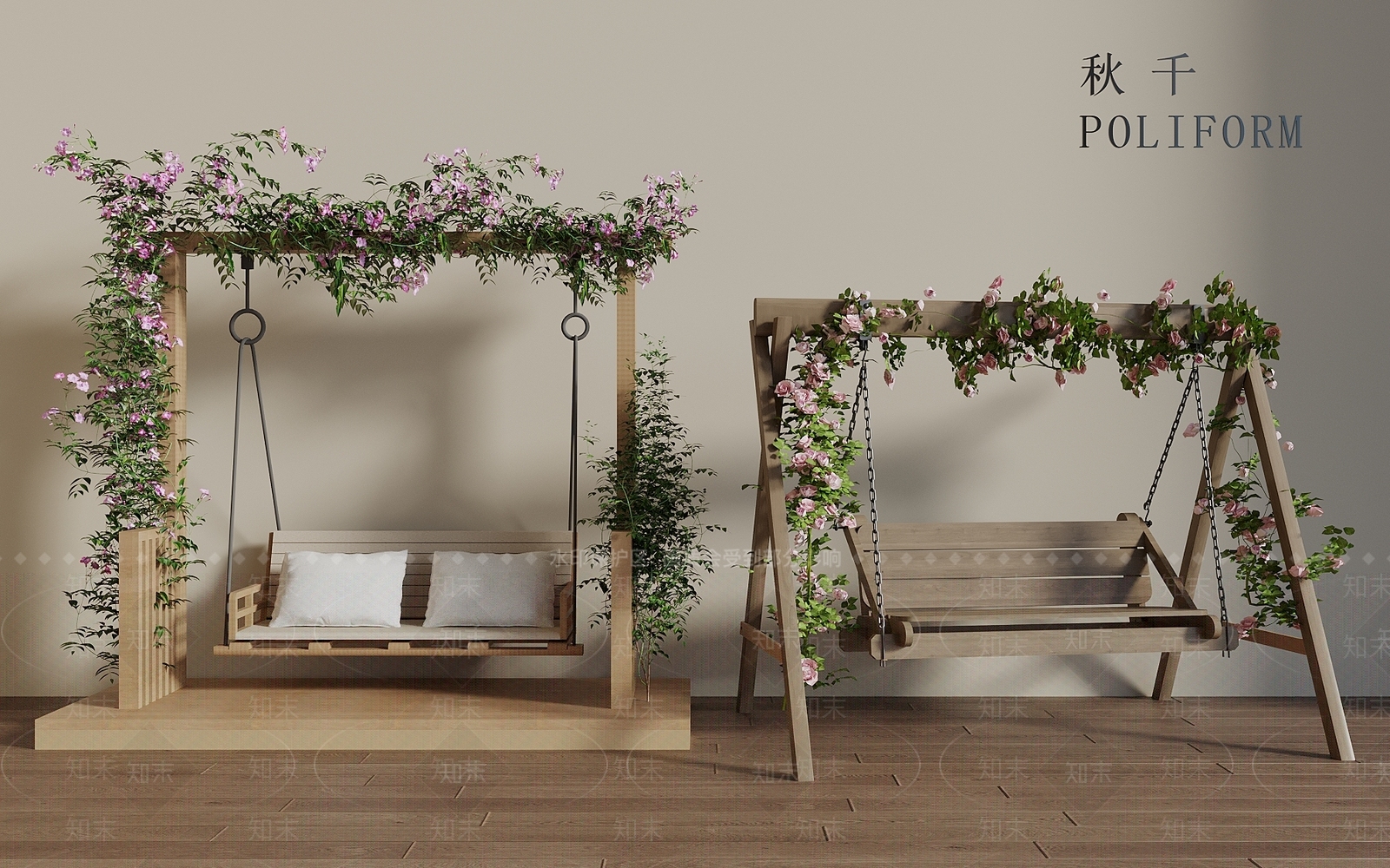 现代原木秋千SU模型下载【ID:1195831478】