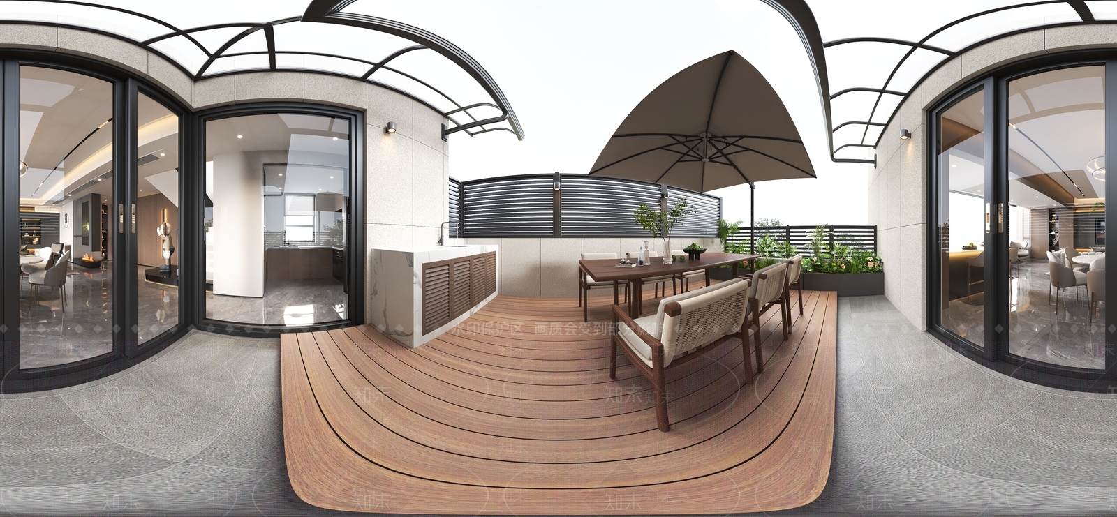 现代极简屋顶花园3D模型下载【ID:1195832149】