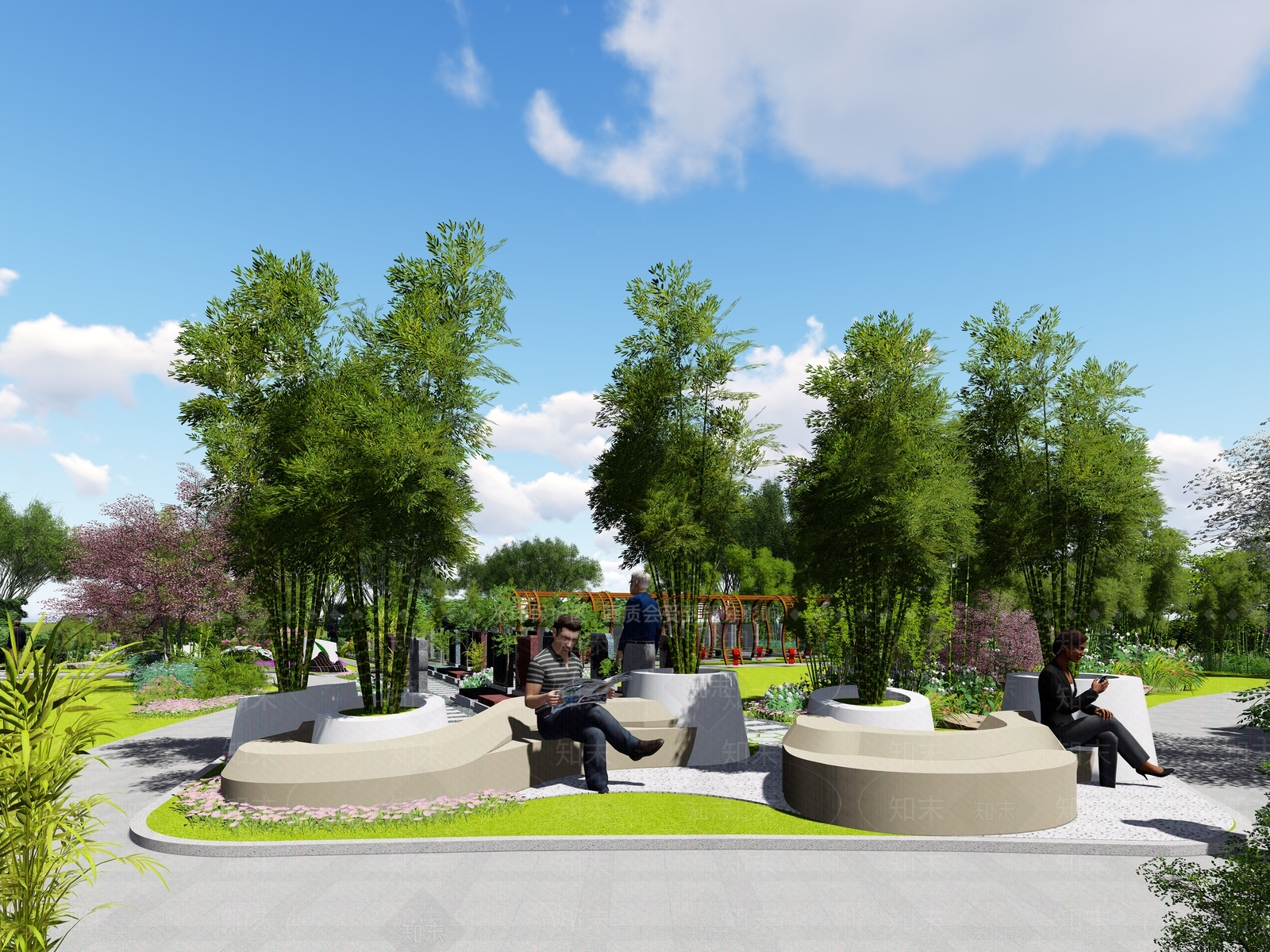 新中式现代其他景观3D模型下载【ID:1195838066】