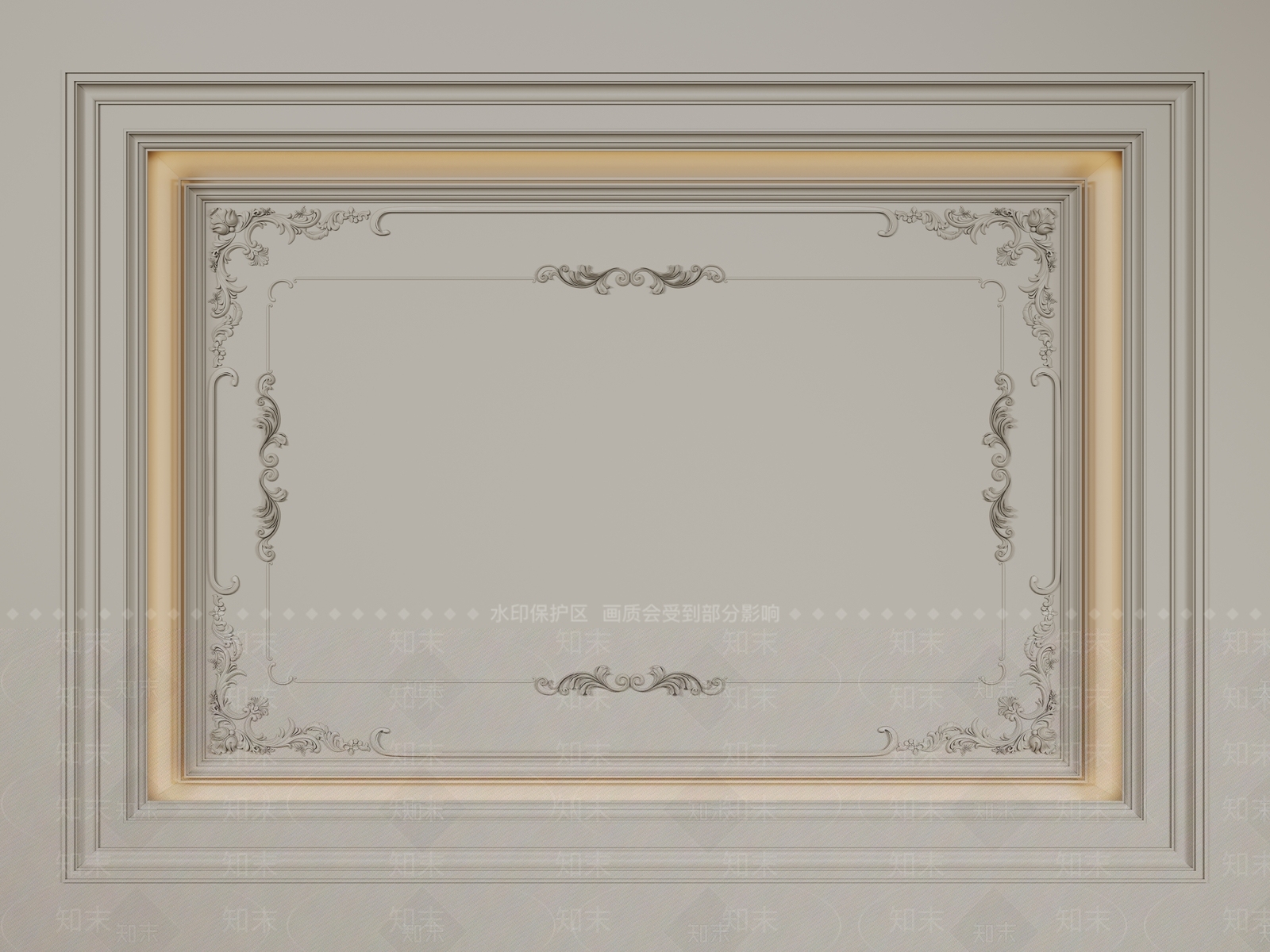 法式欧式吊顶SU模型下载【ID:1195837830】