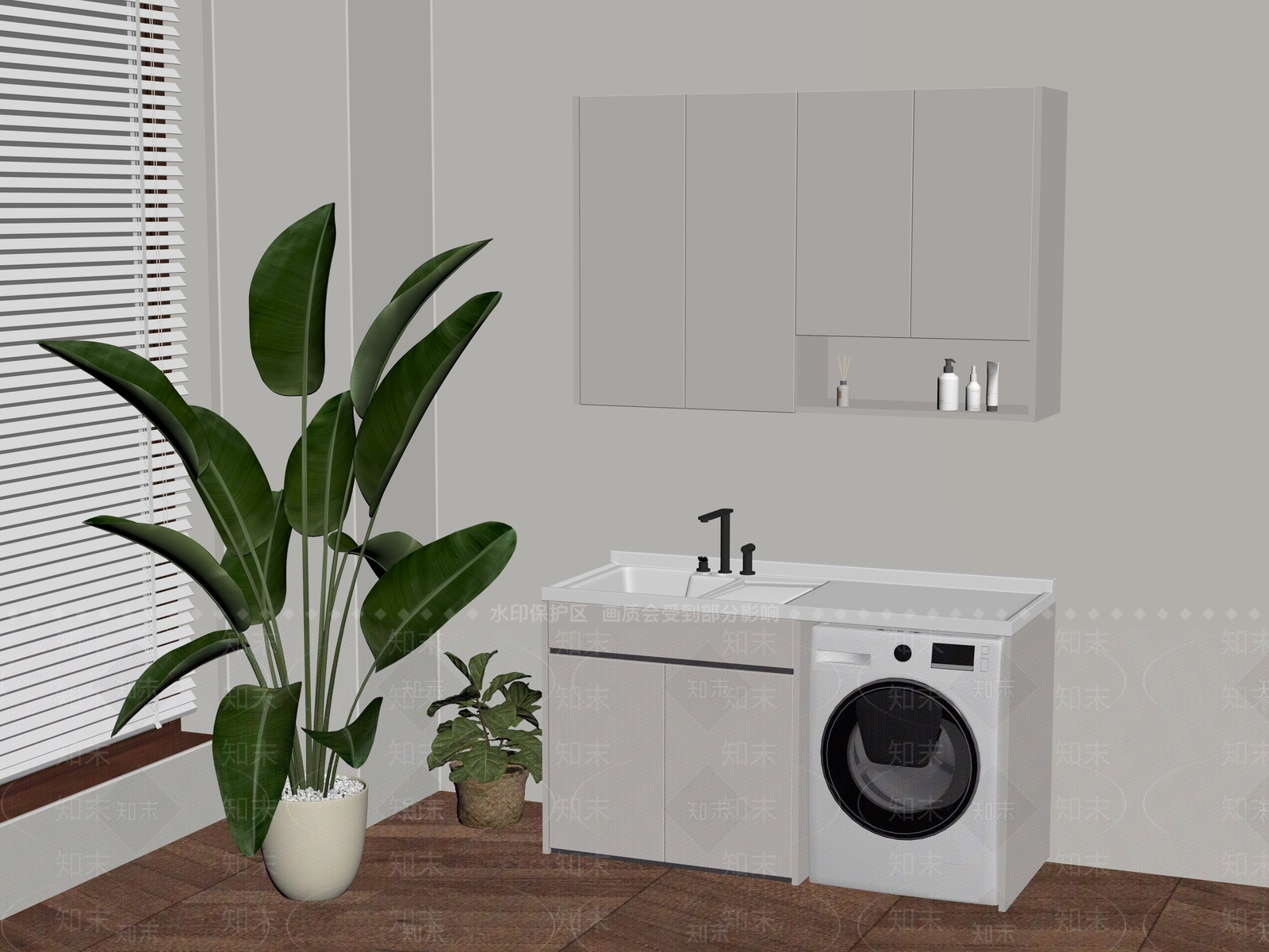 洗衣机柜SU模型下载【ID:1195837793】