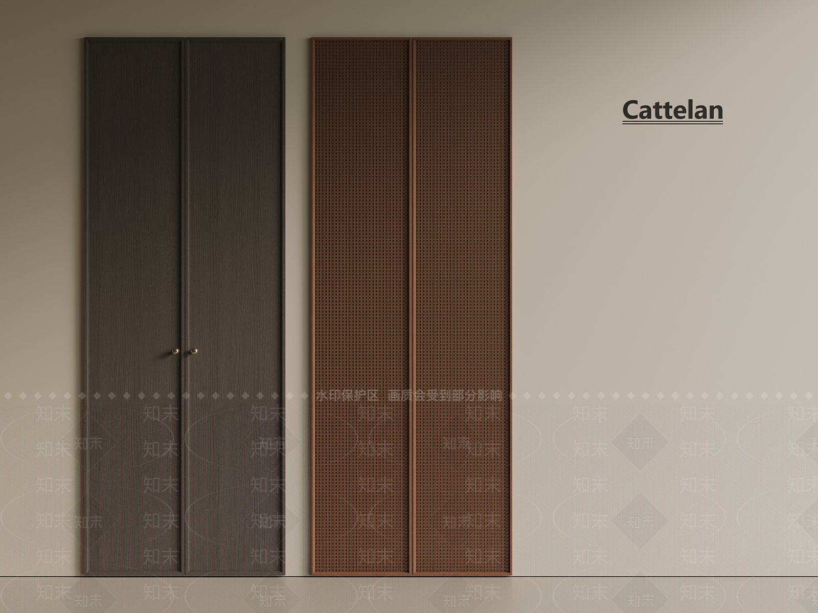 新中式中古柜门3D模型下载【ID:1195838443】