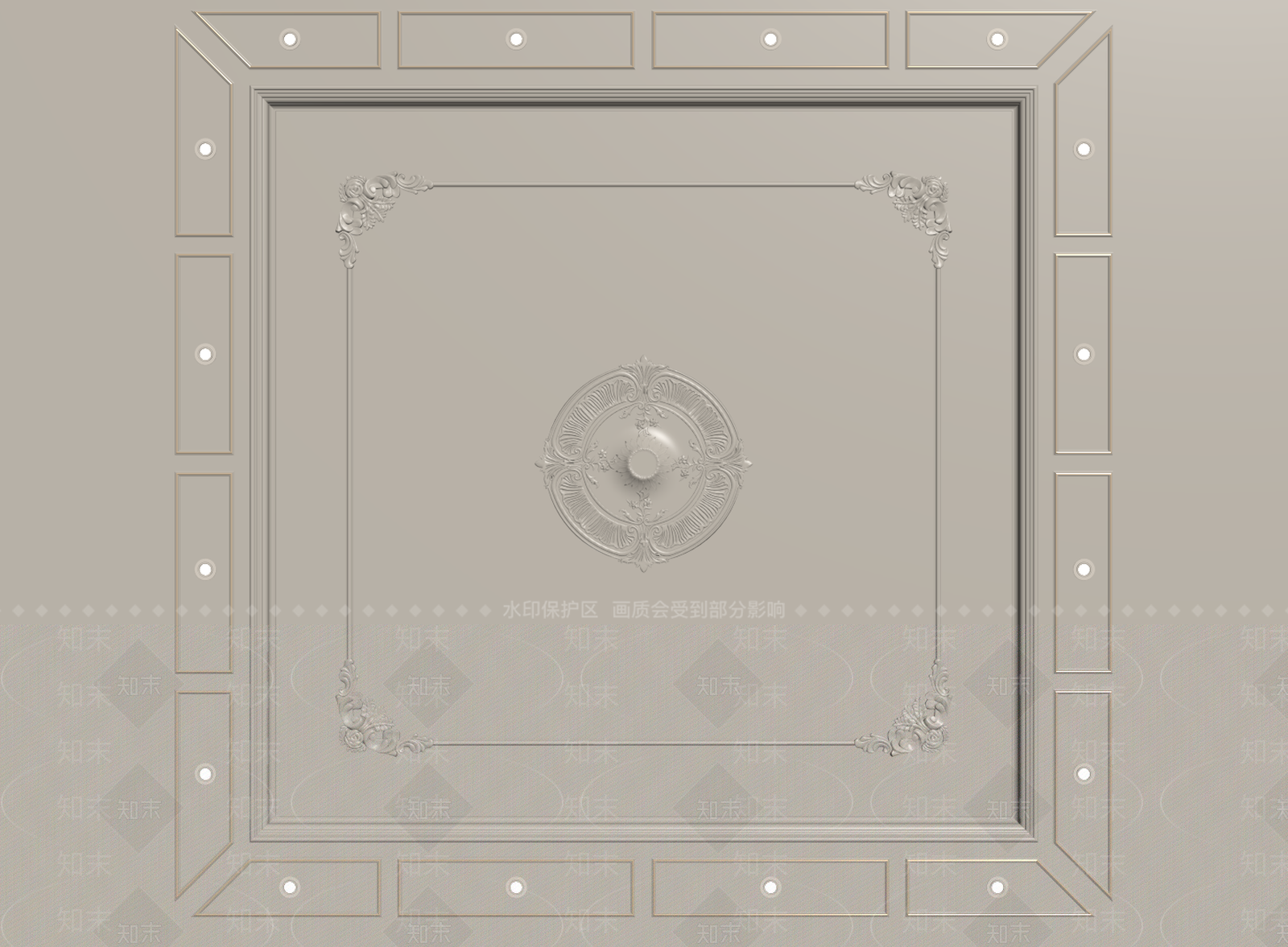 法式欧式吊顶SU模型下载【ID:1195839139】