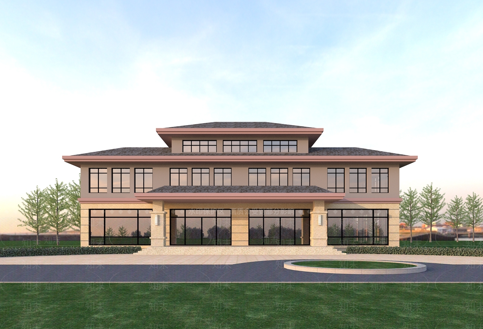 现代办公楼3D模型下载【ID:1195842249】