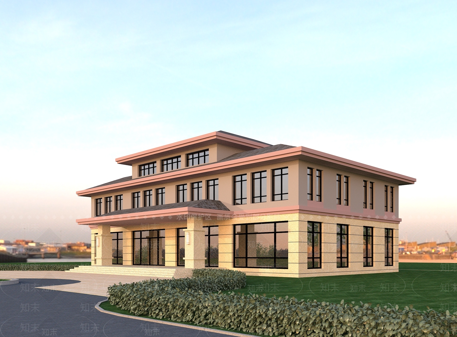 现代办公楼3D模型下载【ID:1195842249】