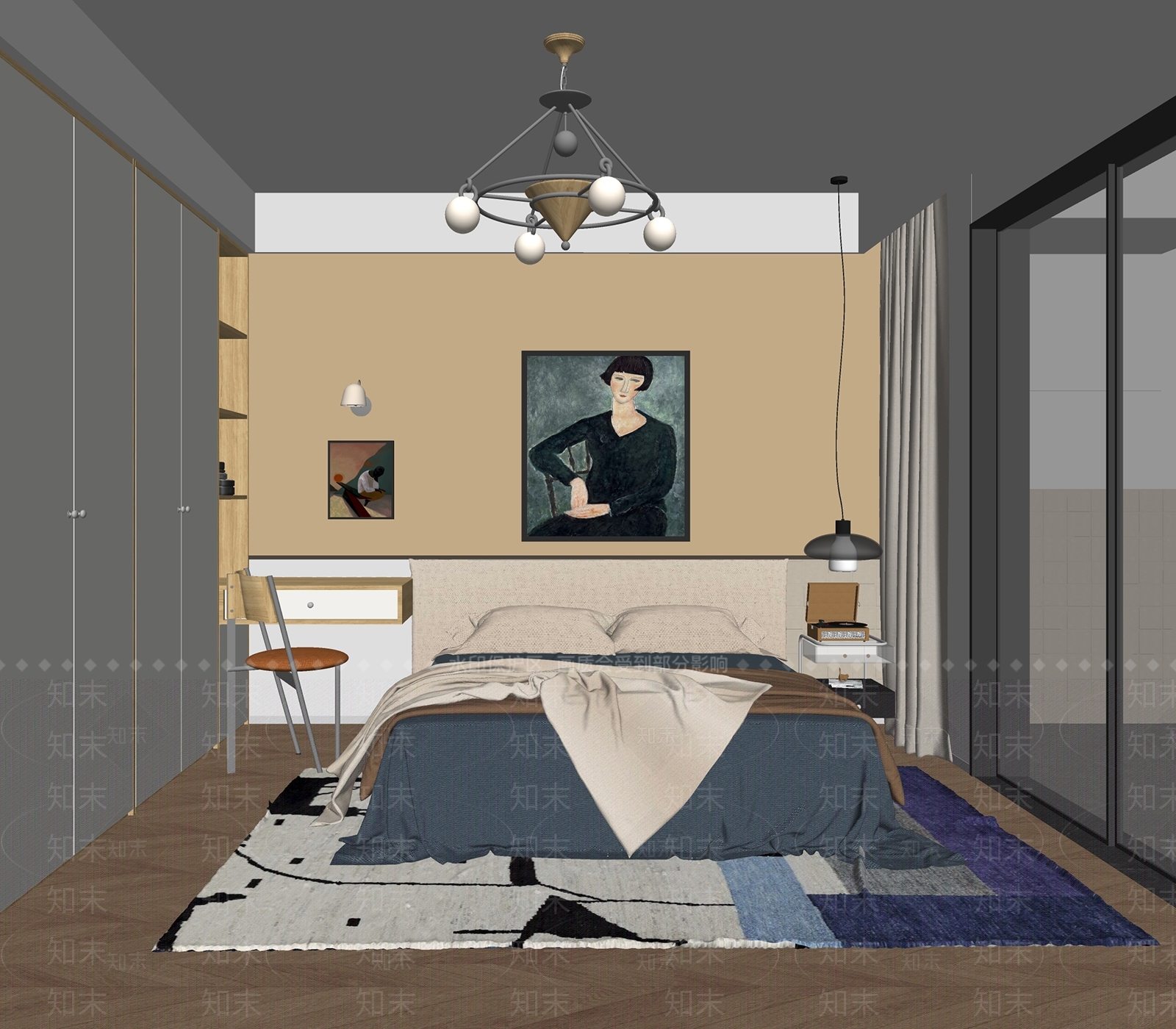 人物装饰画挂画SU模型下载【ID:1227516014】