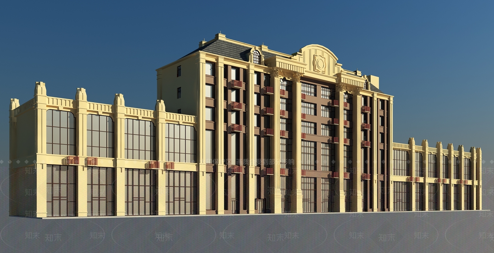 奶油北欧商业街3D模型下载【ID:1195843539】