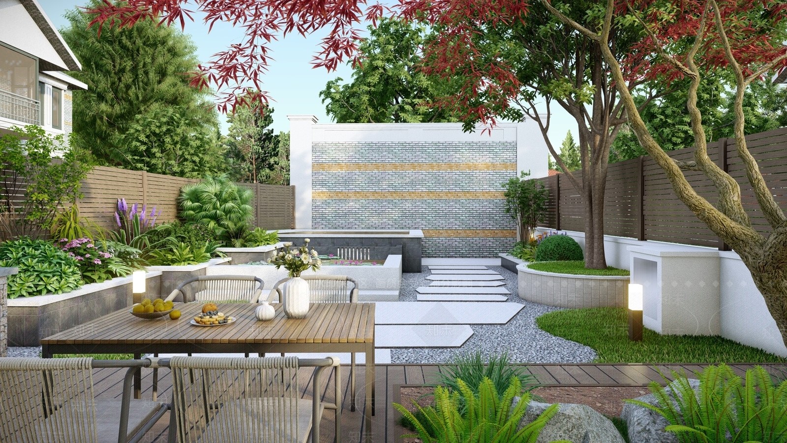 现代别墅庭院SU模型下载【ID:1195844481】