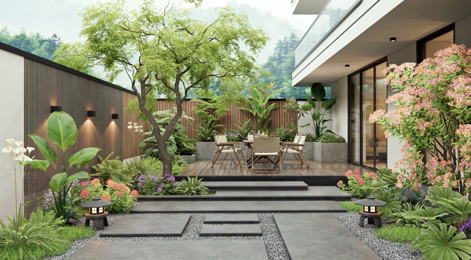 现代庭院3D模型下载【ID:1195845753】