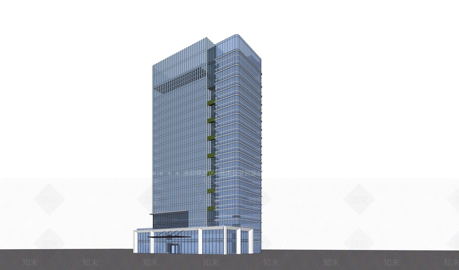 现代酒店建筑SU模型下载【ID:1195851594】