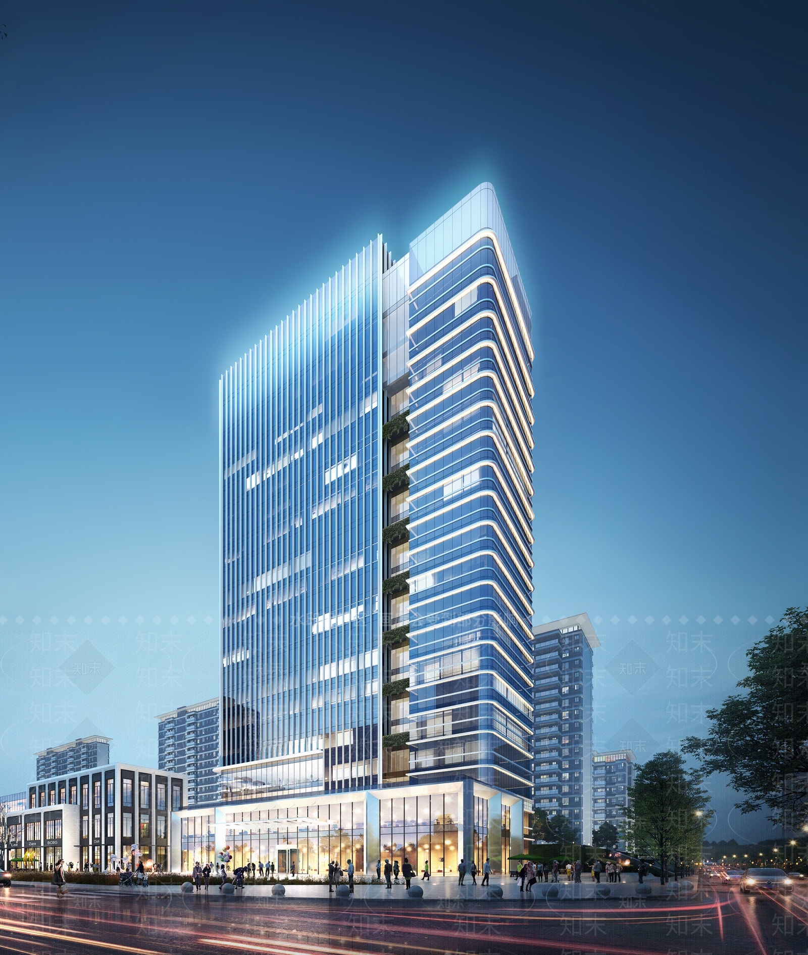 现代酒店建筑SU模型下载【ID:1195851594】