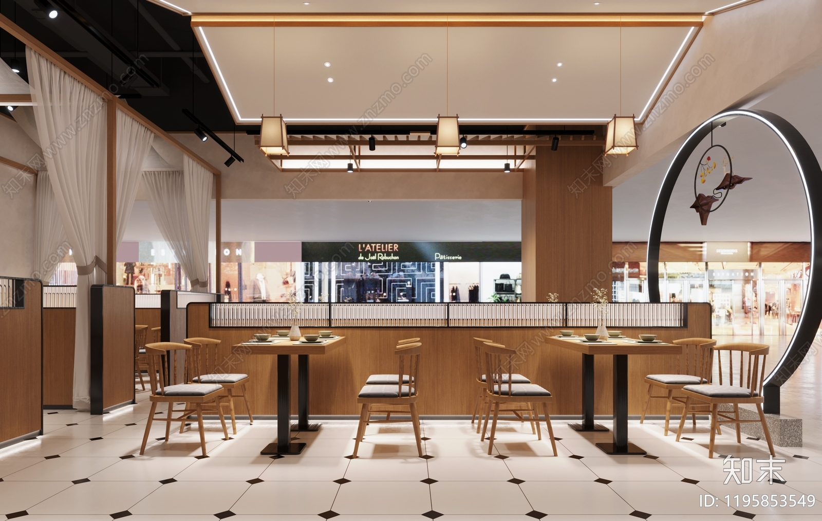 新中式现代其他餐饮空间cad施工图下载【ID:1195853549】