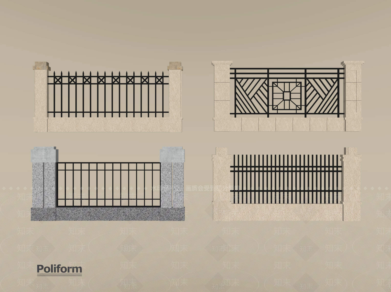 现代围栏护栏SU模型下载【ID:1195853303】