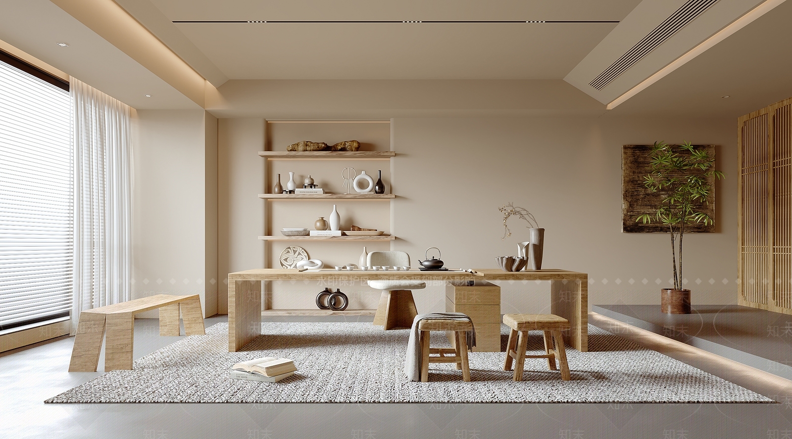 原木茶室3D模型下载【ID:1195854211】