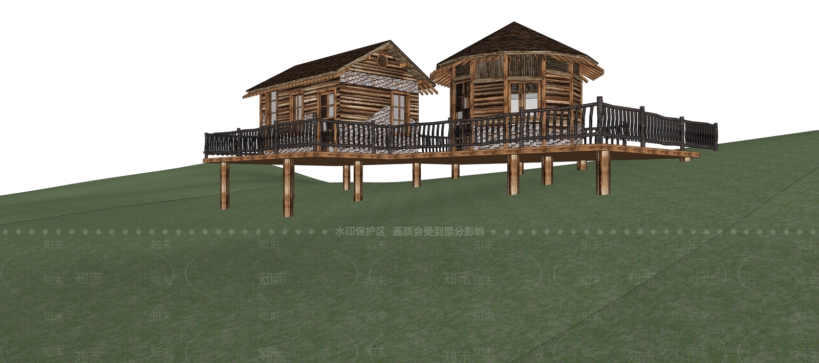 现代民宿建筑SU模型下载【ID:1195855692】