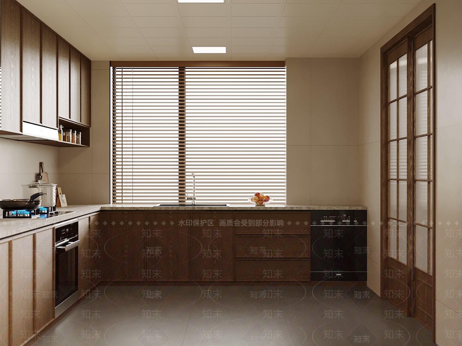 新中式封闭式厨房3D模型下载【ID:1195857450】