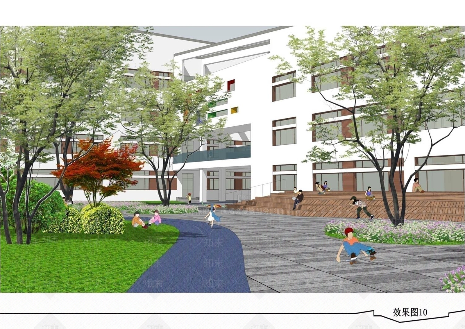 现代新中式学校建筑SU模型下载【ID:1195858509】